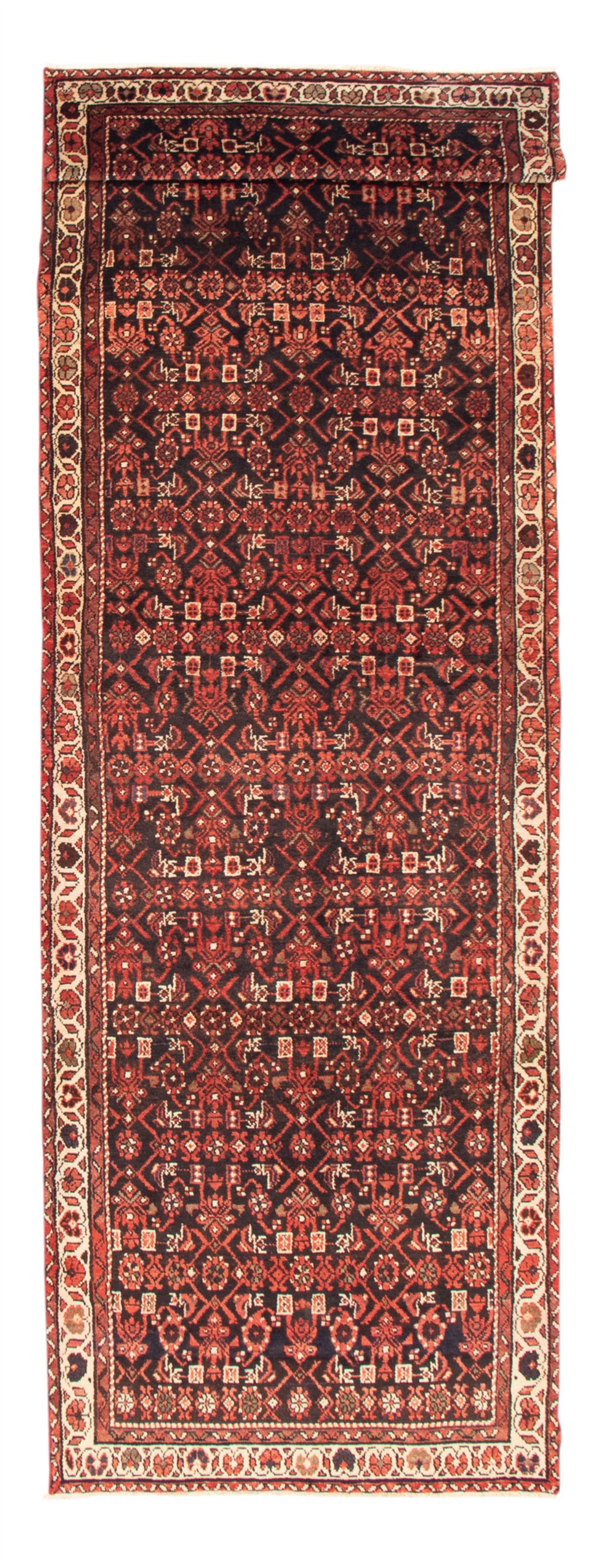 Persian Hamadan 3'6" x 13'7" Hand-knotted Wool Rug 