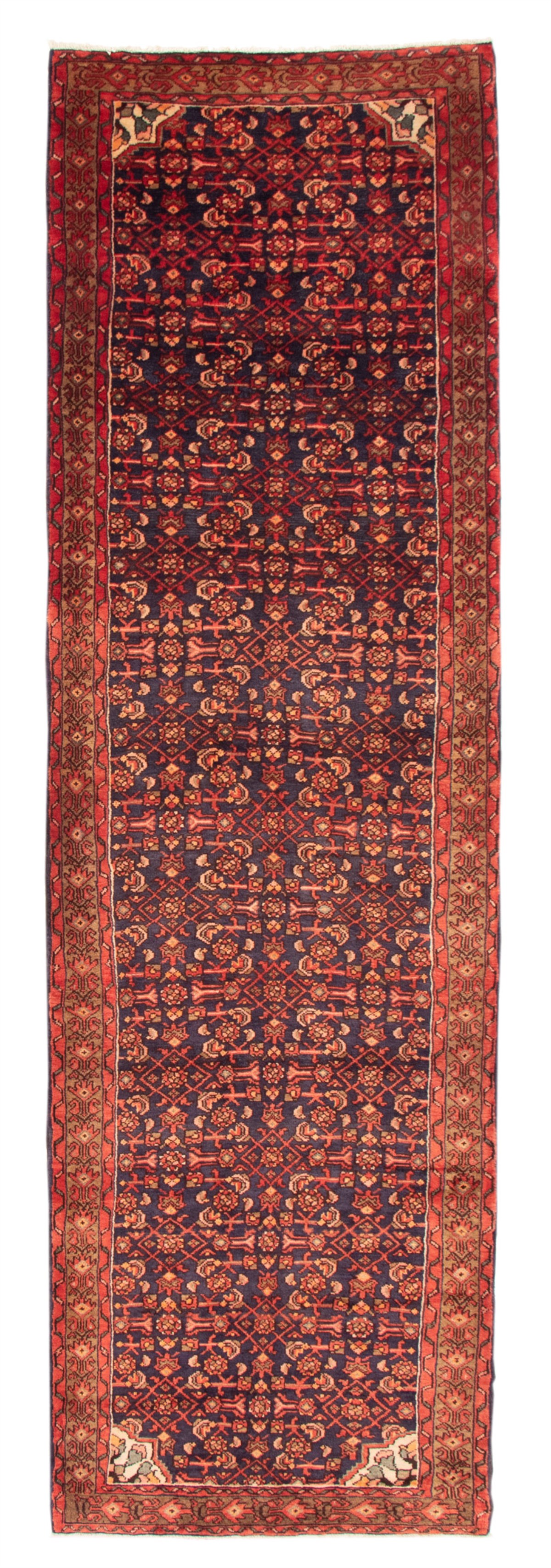 Persian Hosseinabad 3'7" x 12'8" Hand-knotted Wool Rug 