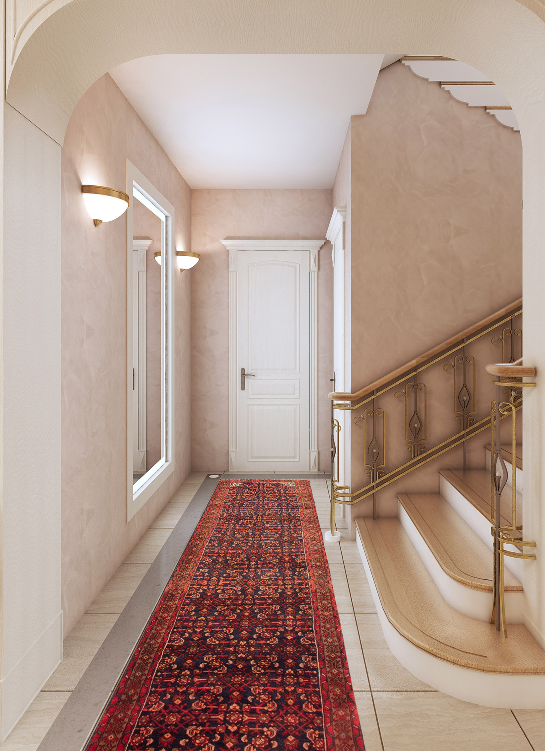 Persian Hosseinabad 3'7" x 12'8" Hand-knotted Wool Rug 