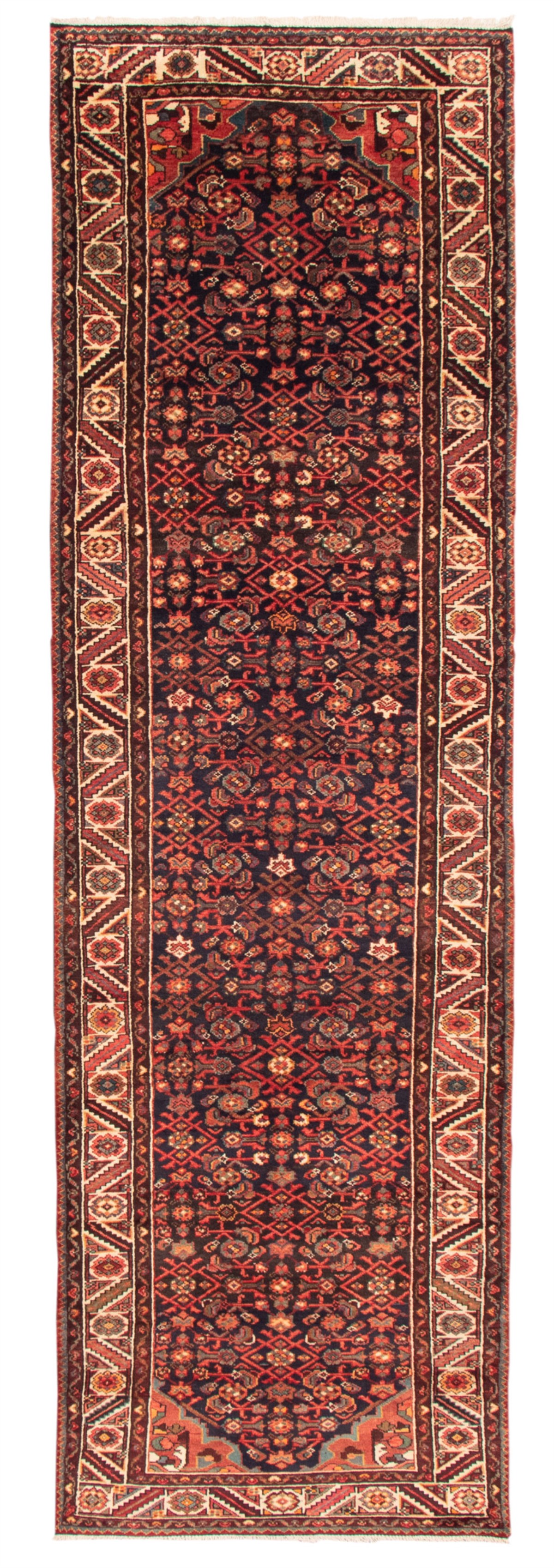 Persian Hosseinabad 3'5" x 12'10" Hand-knotted Wool Rug 