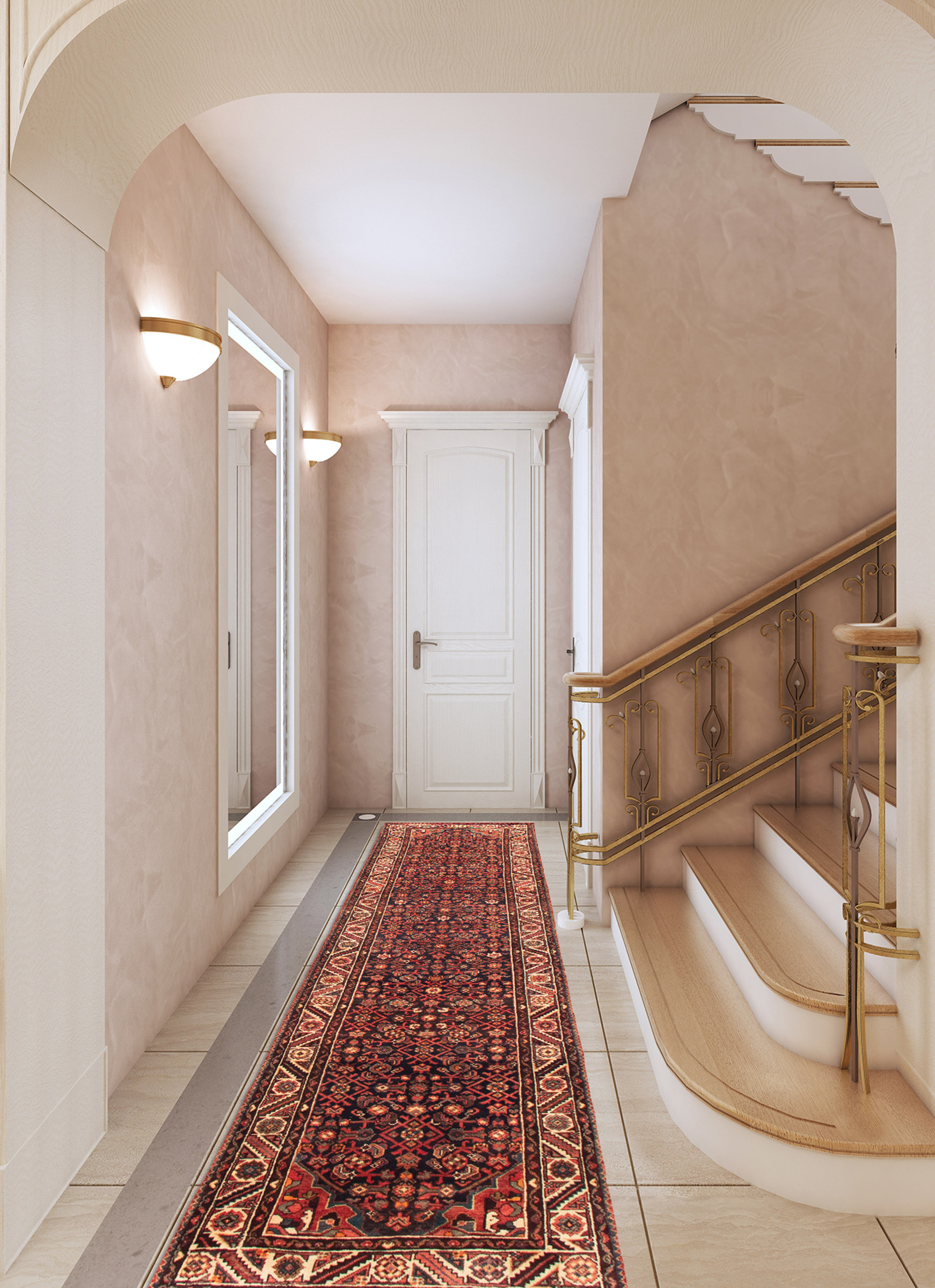 Persian Hosseinabad 3'5" x 12'10" Hand-knotted Wool Rug 