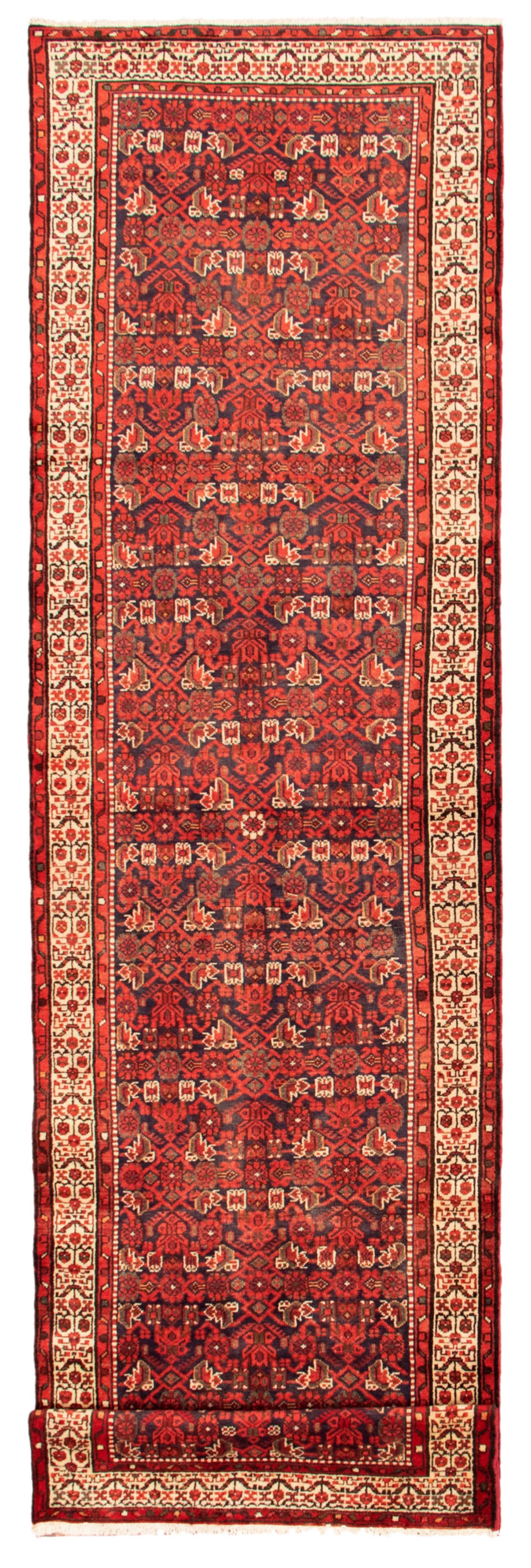 Persian Hamadan 3'7" x 13'4" Hand-knotted Wool Rug 