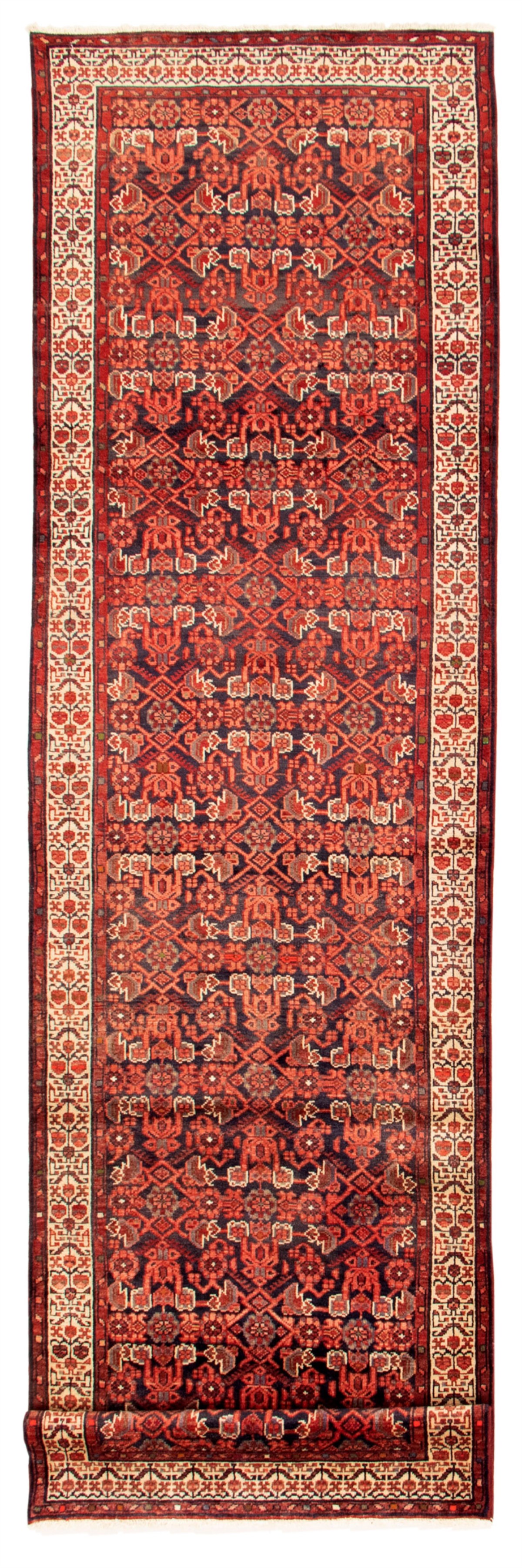 Persian Hamadan 3'7" x 13'4" Hand-knotted Wool Rug 