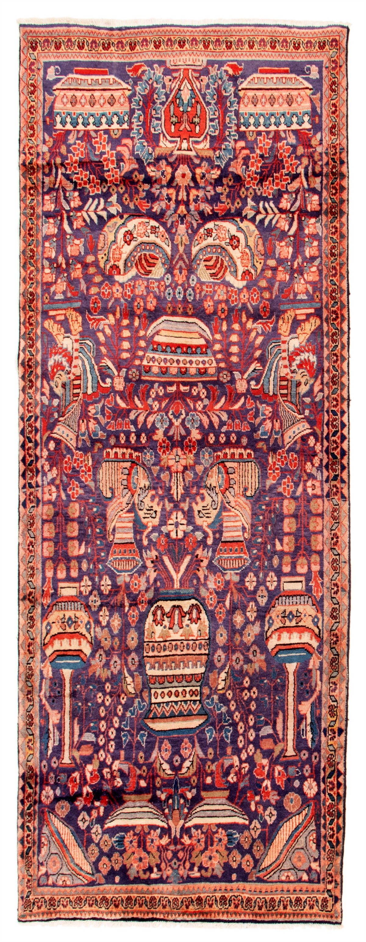Persian Mahal 3'7" x 9'10" Hand-knotted Wool Rug 