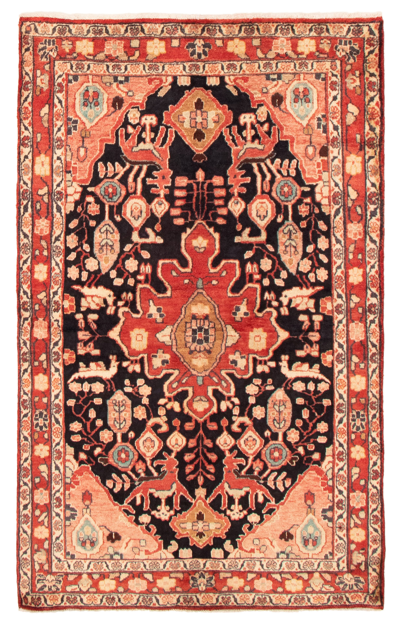 Persian Mahal 4'1" x 6'10" Hand-knotted Wool Rug 