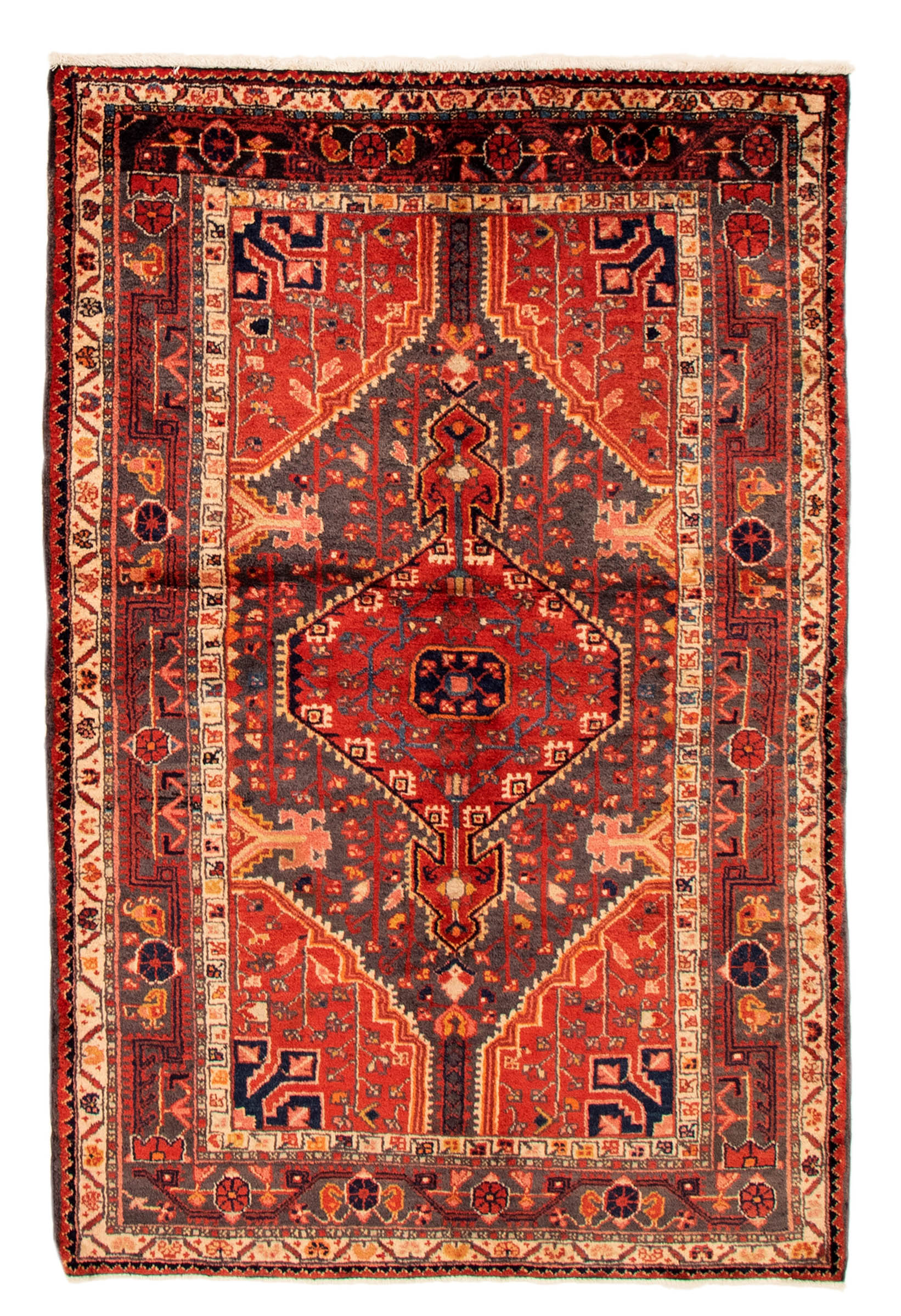 Persian Touserkan 4'4" x 6'11" Hand-knotted Wool Rug 
