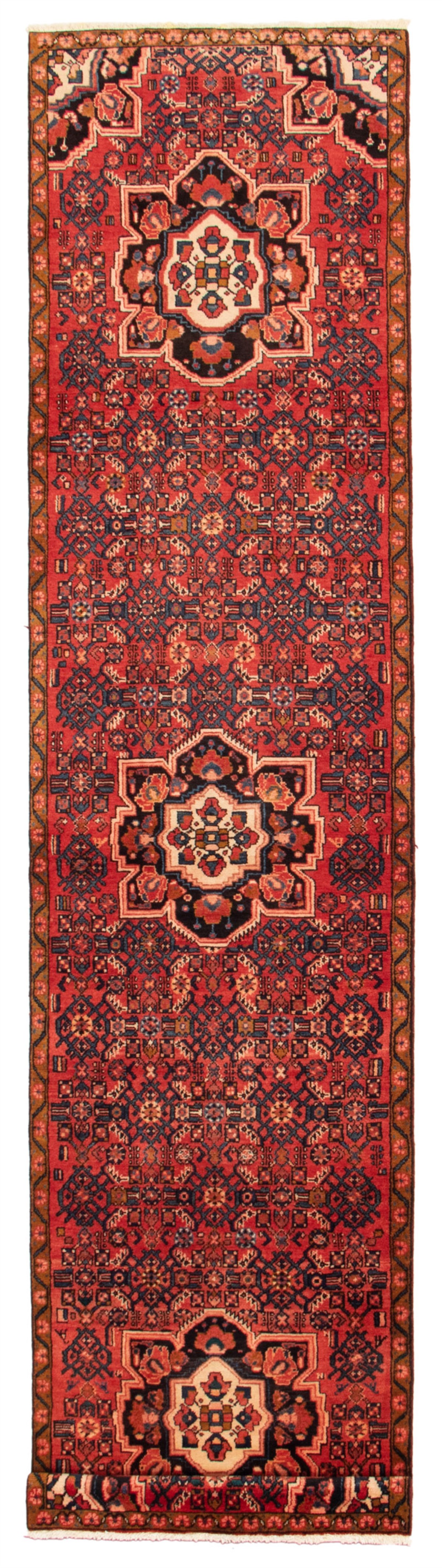Persian Hosseinabad 3'0" x 12'10" Hand-knotted Wool Rug 