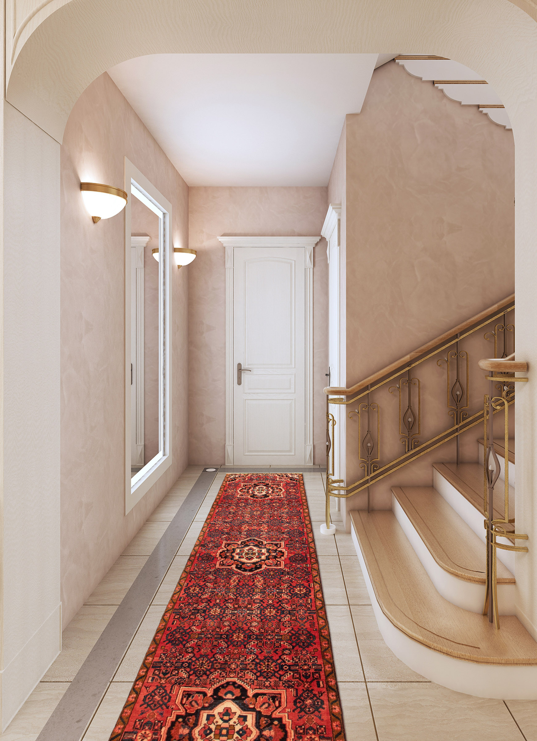 Persian Hosseinabad 3'0" x 12'10" Hand-knotted Wool Rug 