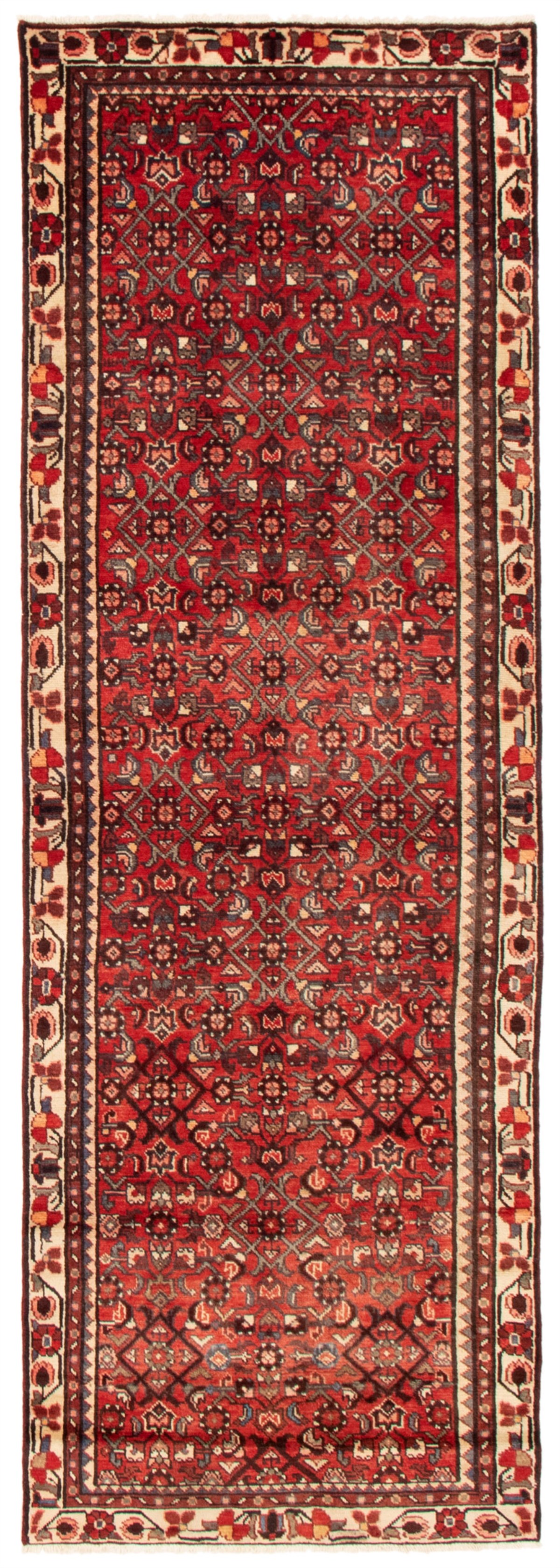Persian Hosseinabad 3'1" x 9'4" Hand-knotted Wool Rug 