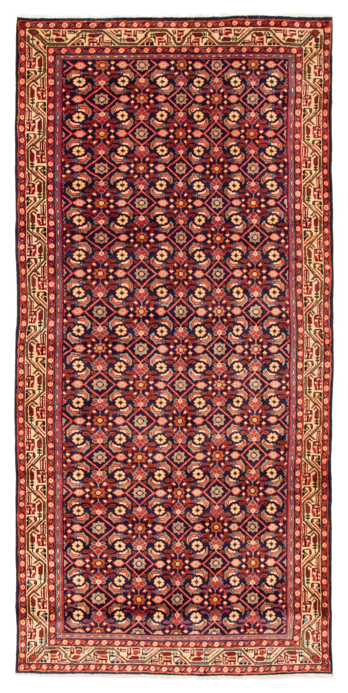 Persian Mahal 4'11" x 10'6" Hand-knotted Wool Rug 