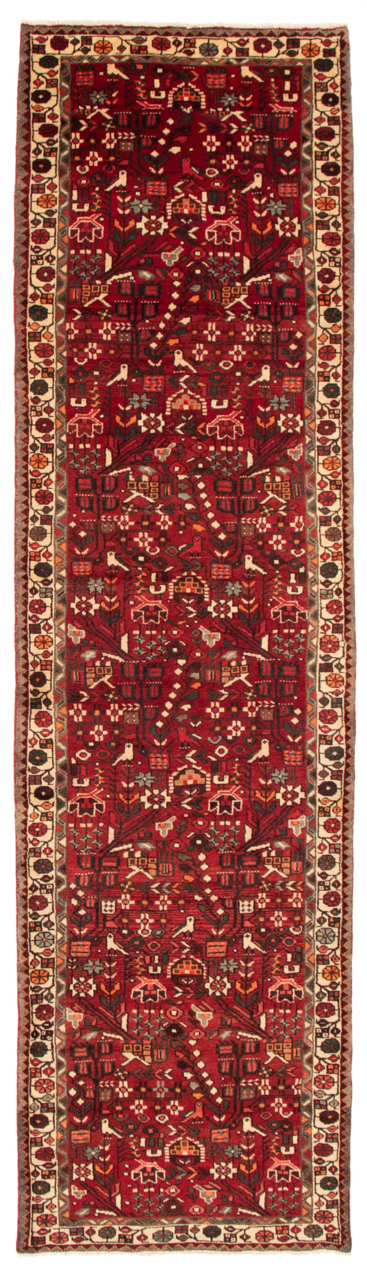 Persian Hamadan 3'5" x 12'6" Hand-knotted Wool Rug 