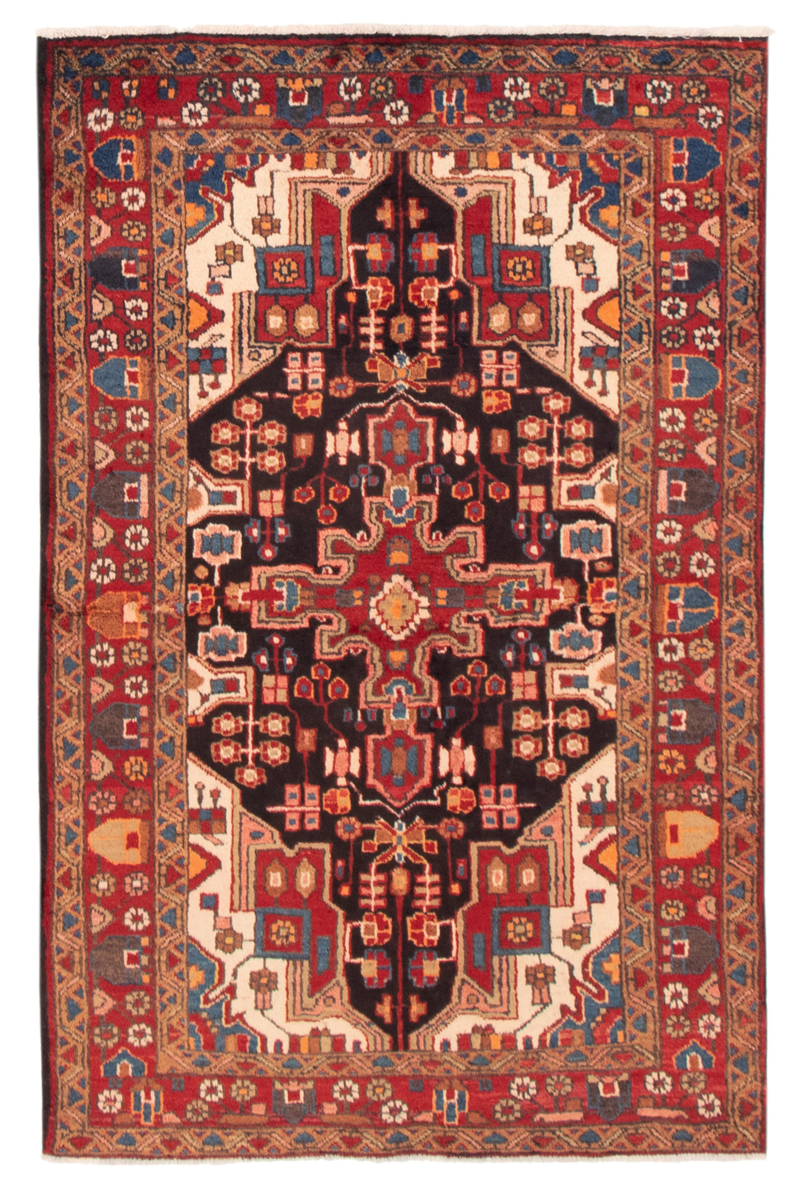 Tapis nahavand 4'3" x 6'8" en laine