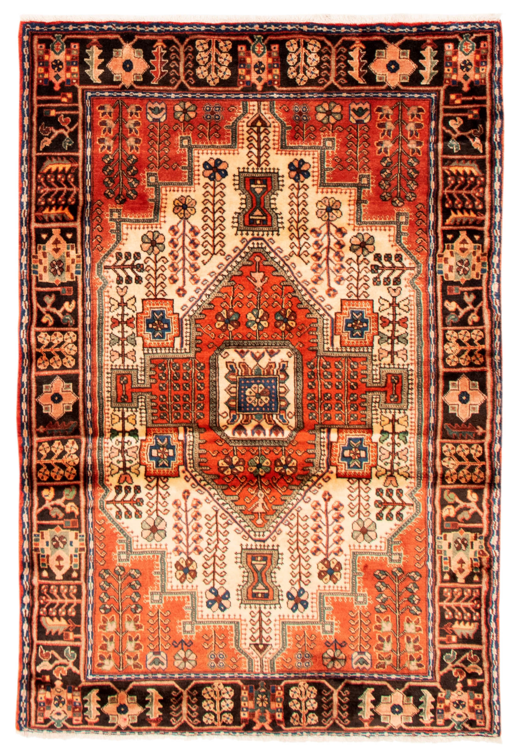Persian Nahavand 4'6" x 6'8" Hand-knotted Wool Rug 