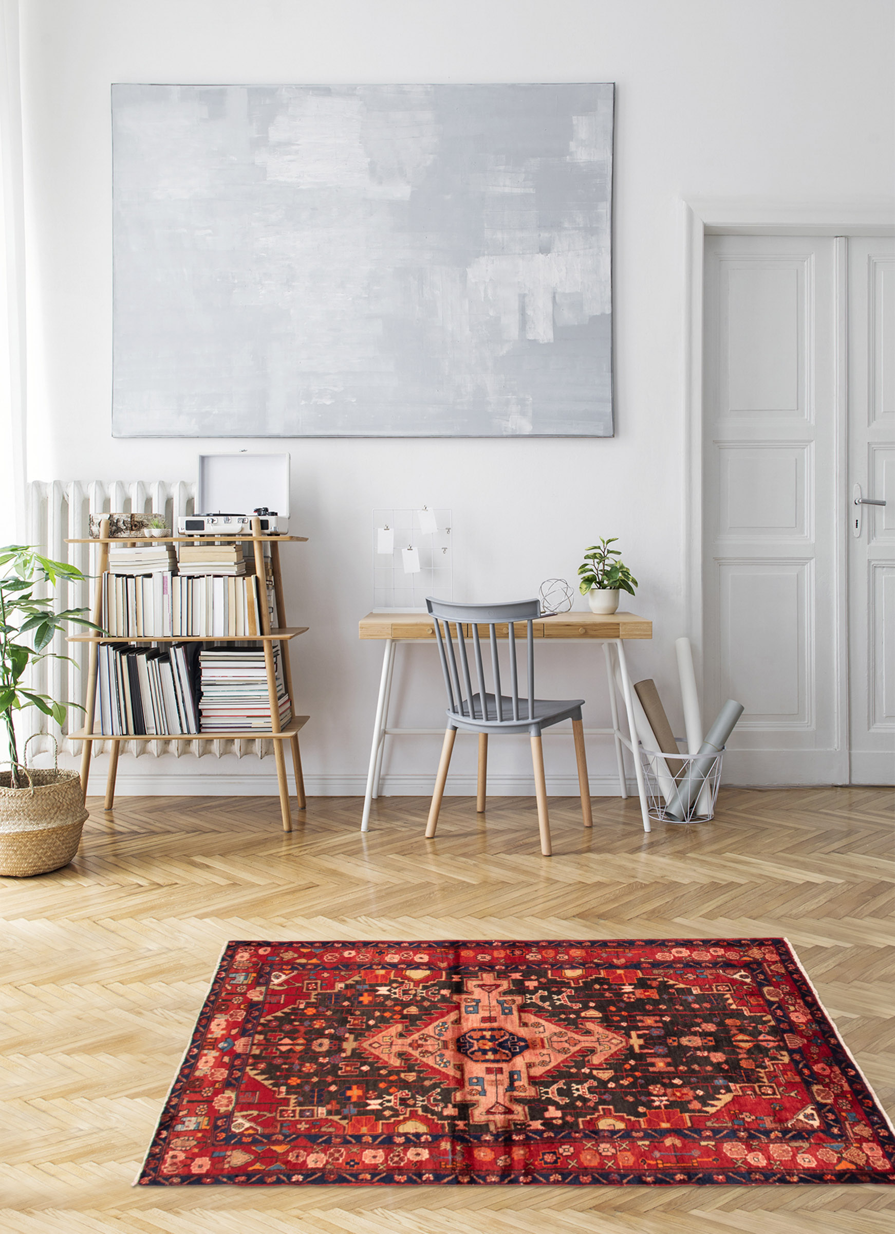 Tapis nahavand 4'2" x 6'11" en laine