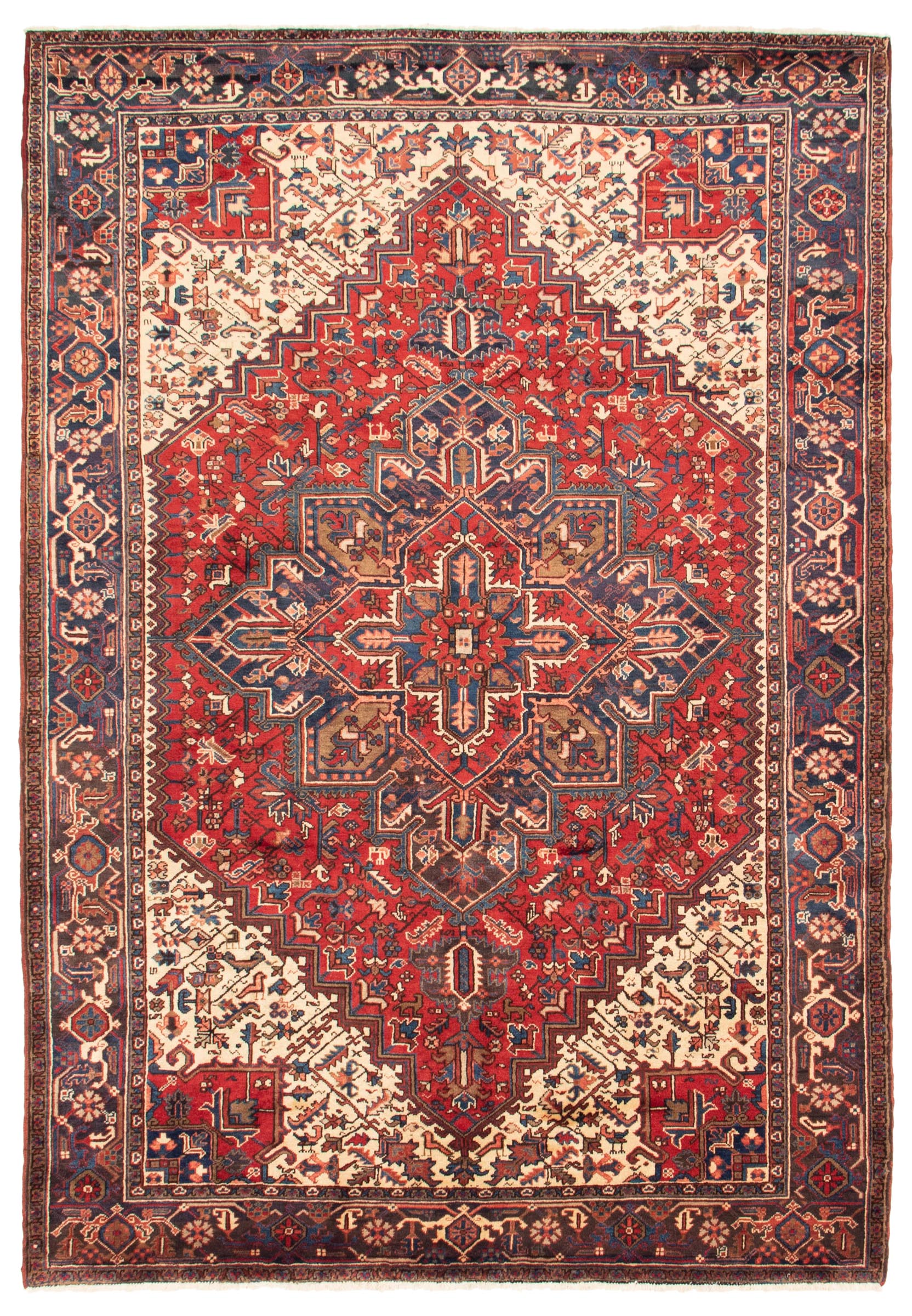 Tapis heriz persan 7'7" x 10'8" en laine
