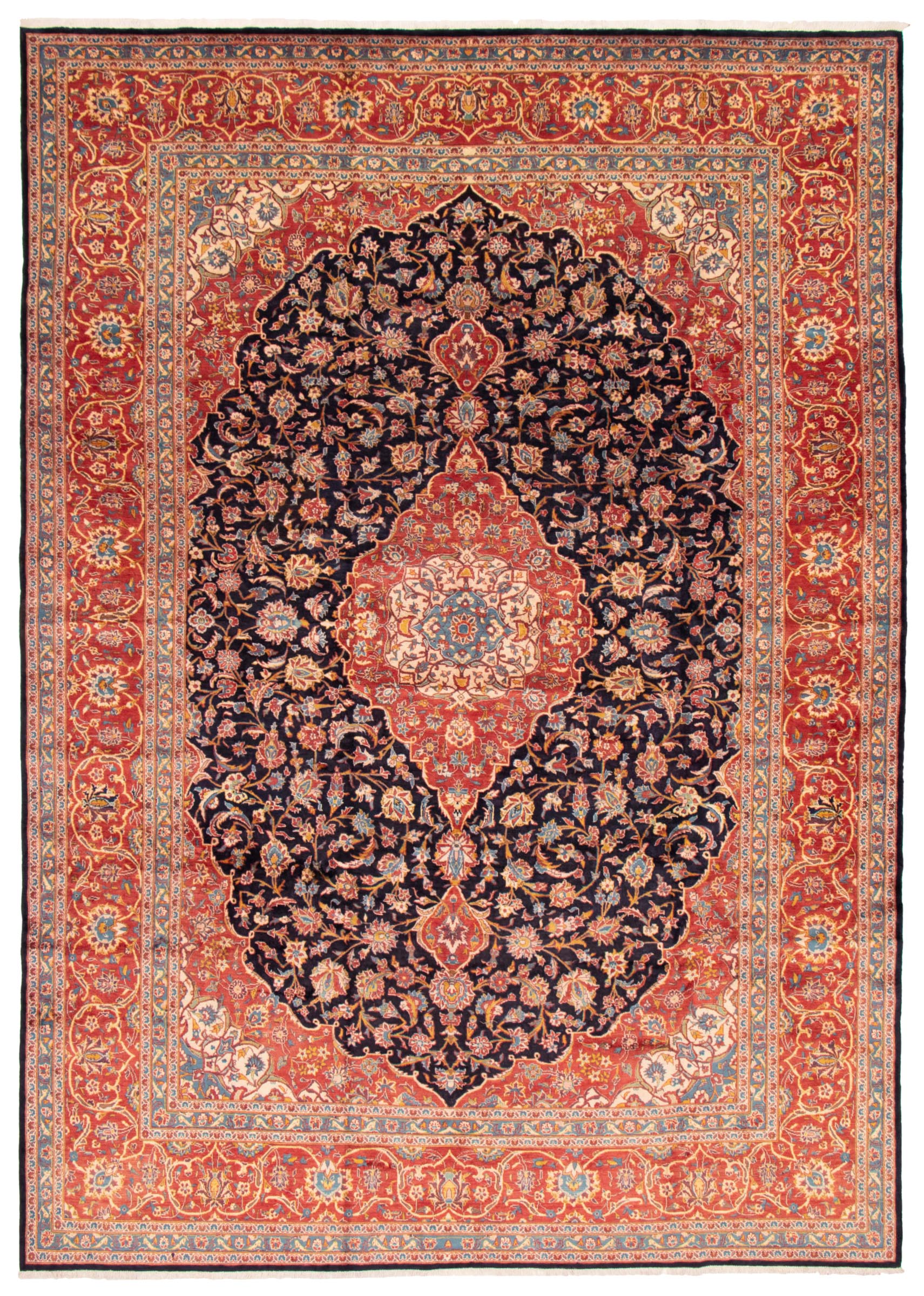 Persian Kashan 9'10" x 14'1" Hand-knotted Wool Rug 