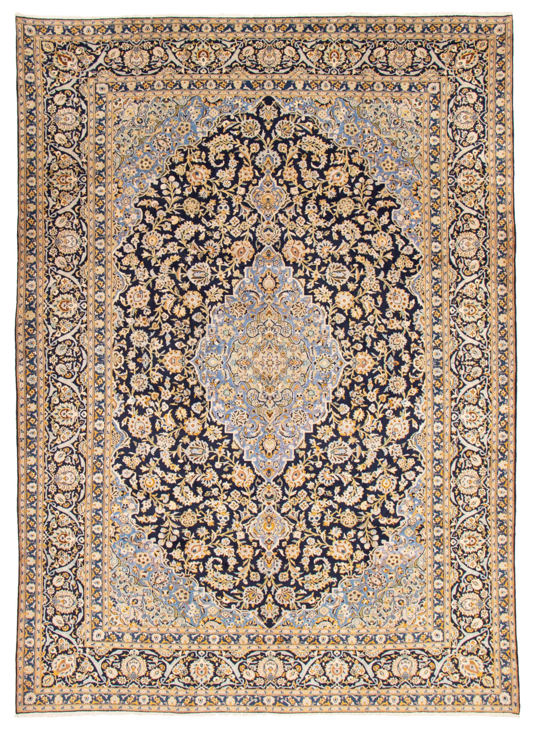 Persian Kashan 9'9" x 13'8" Hand-knotted Wool Rug 