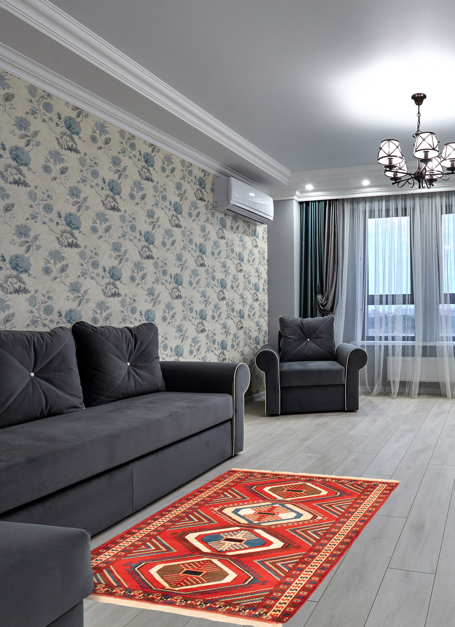 Tapis guchan 3'9" x 5'3" en laine