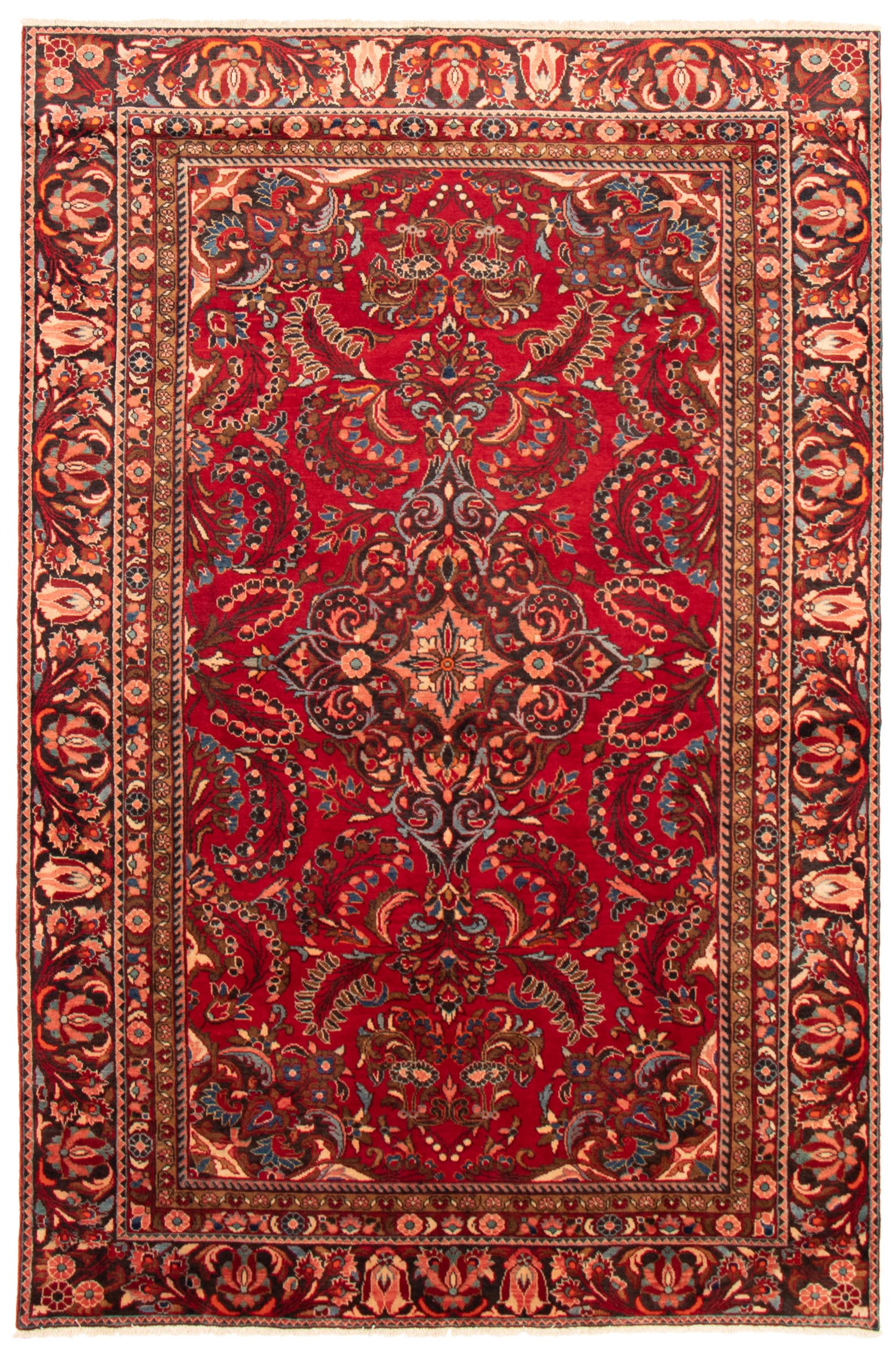 Persian Lilihan 7'6" x 11'7" Hand-knotted Wool Rug 