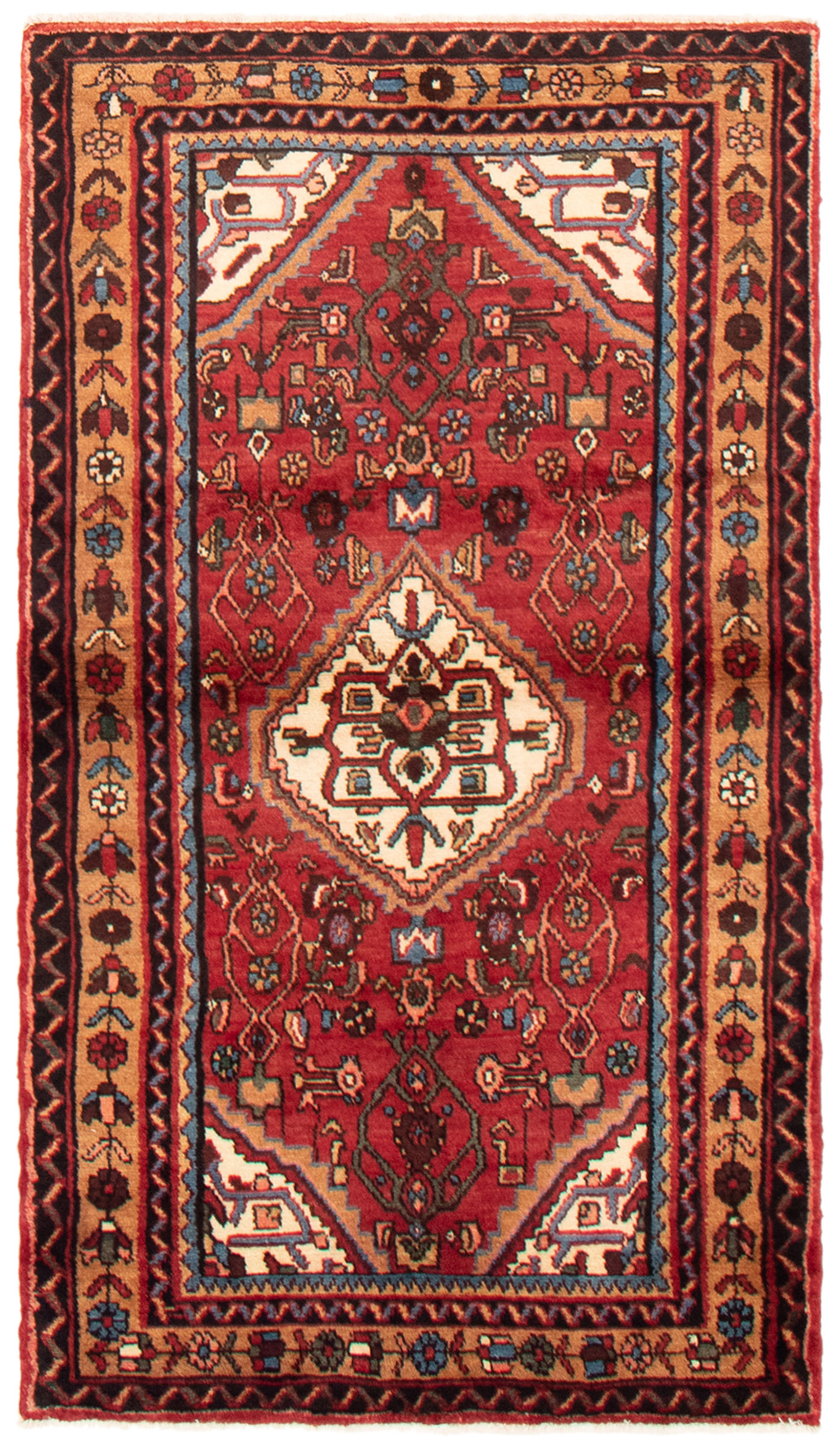 Persian Hamadan 3'7" x 6'7" Hand-knotted Wool Rug 
