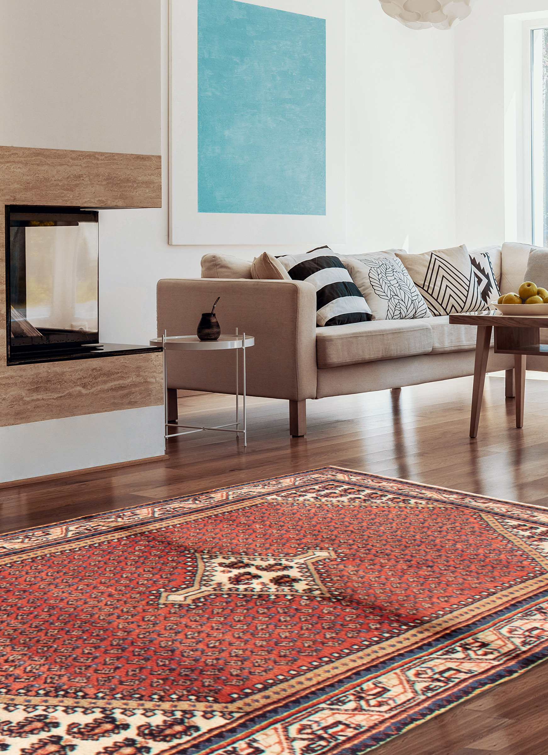 Tapis arak 4'2" x 6'11" en laine