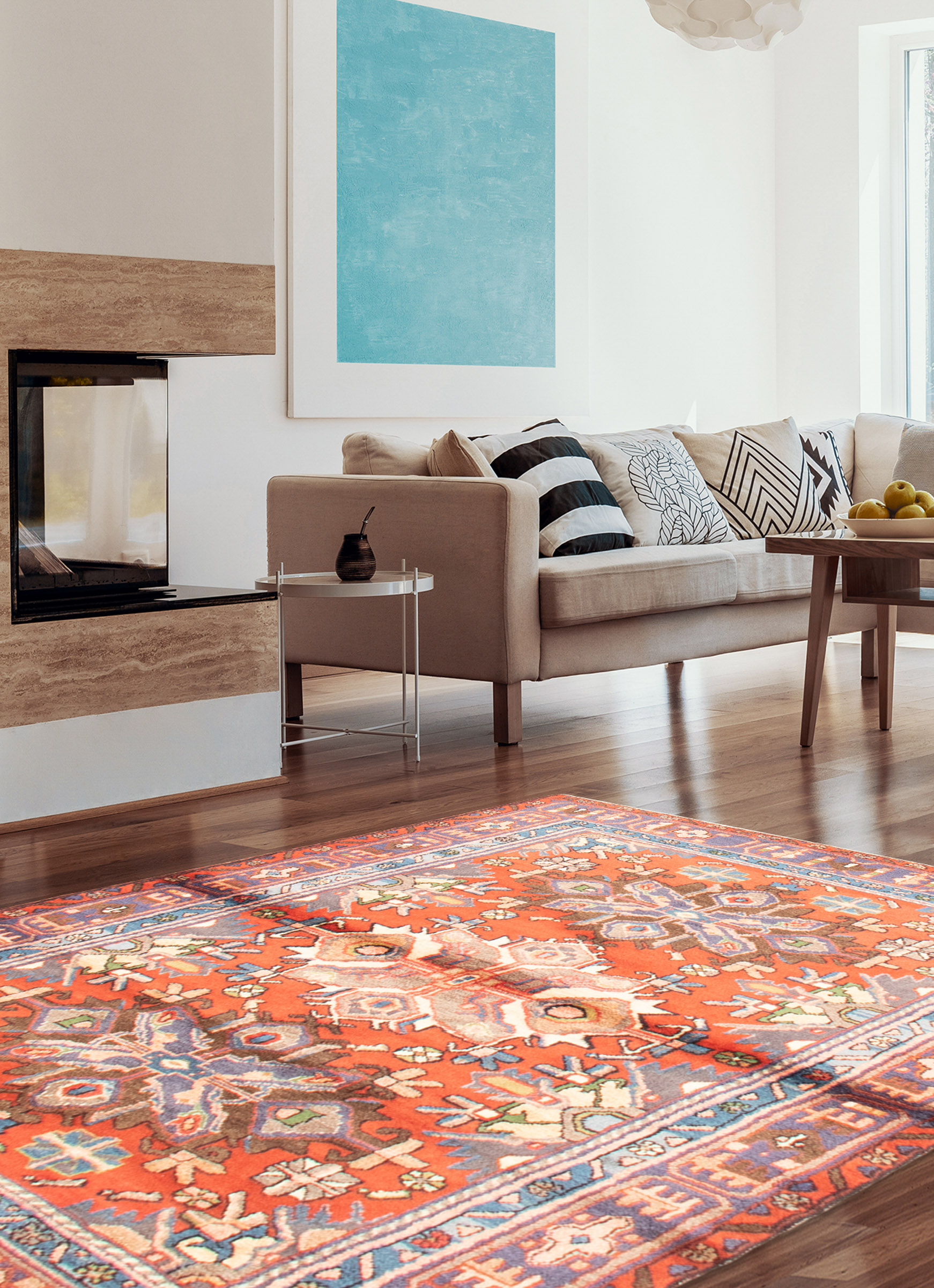 Tapis nahavand 4'5" x 6'7" en laine