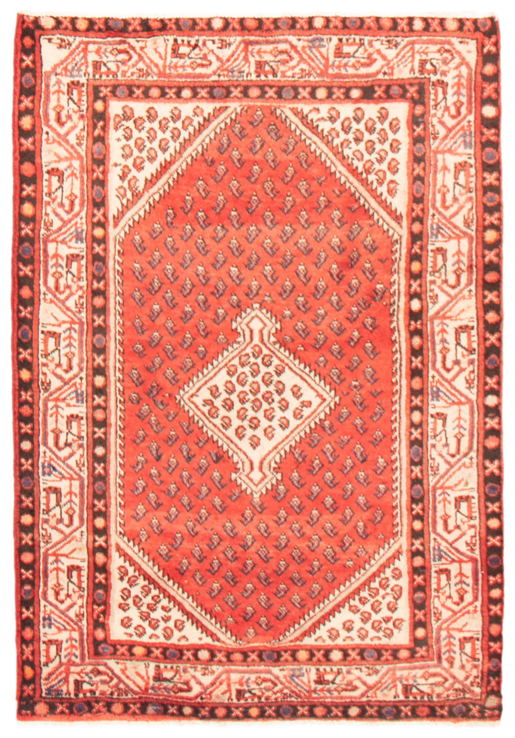Persian Hamadan 3'5" x 5'3" Hand-knotted Wool Rug 