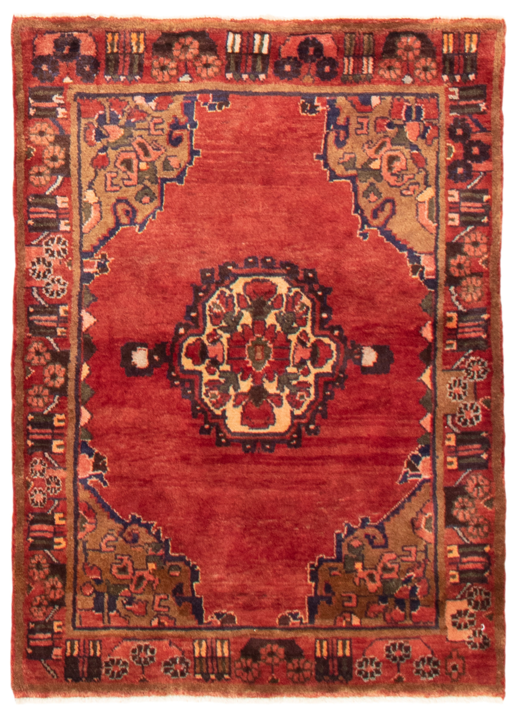 Persian Hamadan 3'8" x 5'3" Hand-knotted Wool Rug 