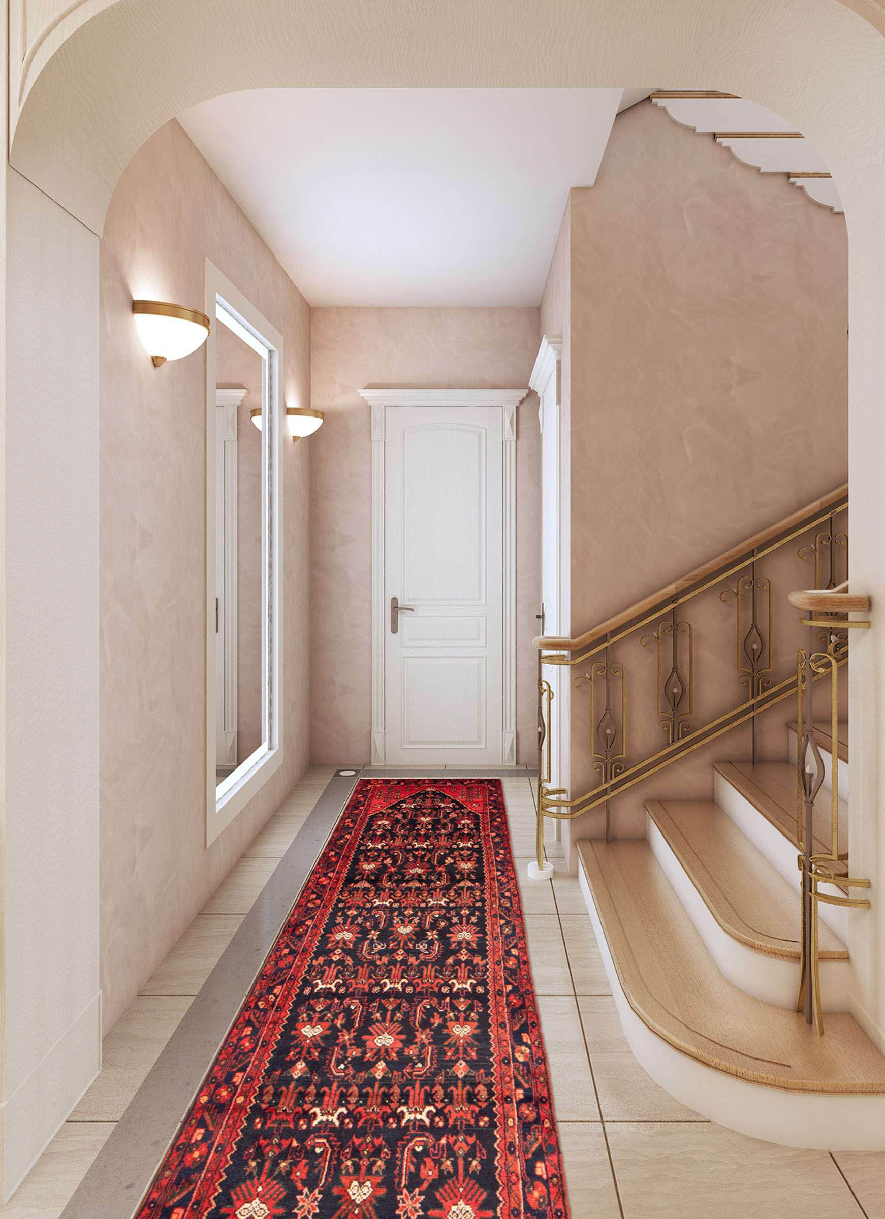 Tapis nahavand 3'7" x 13'6" en laine
