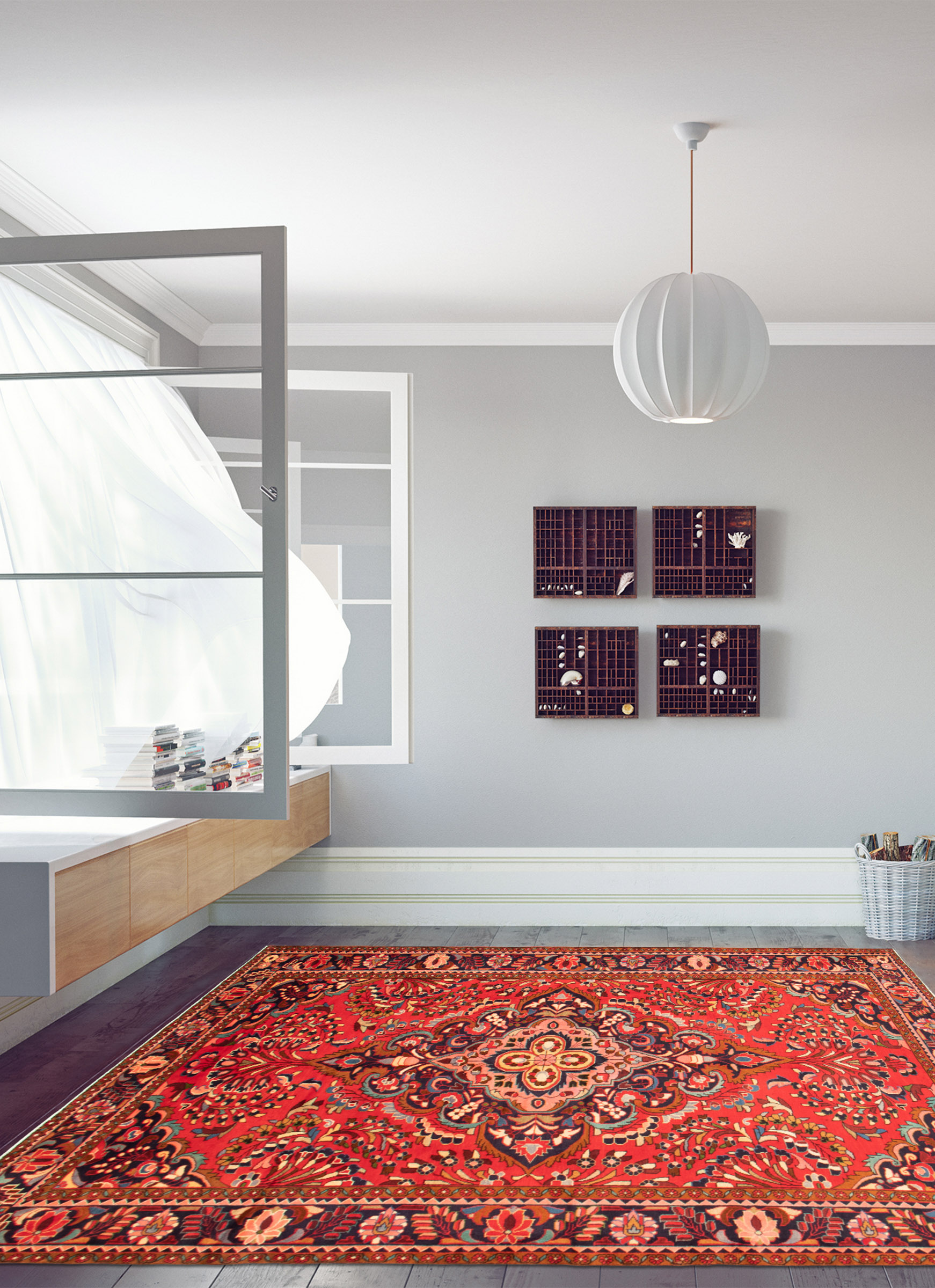 Persian Lilihan 7'9" x 11'8" Hand-knotted Wool Rug 