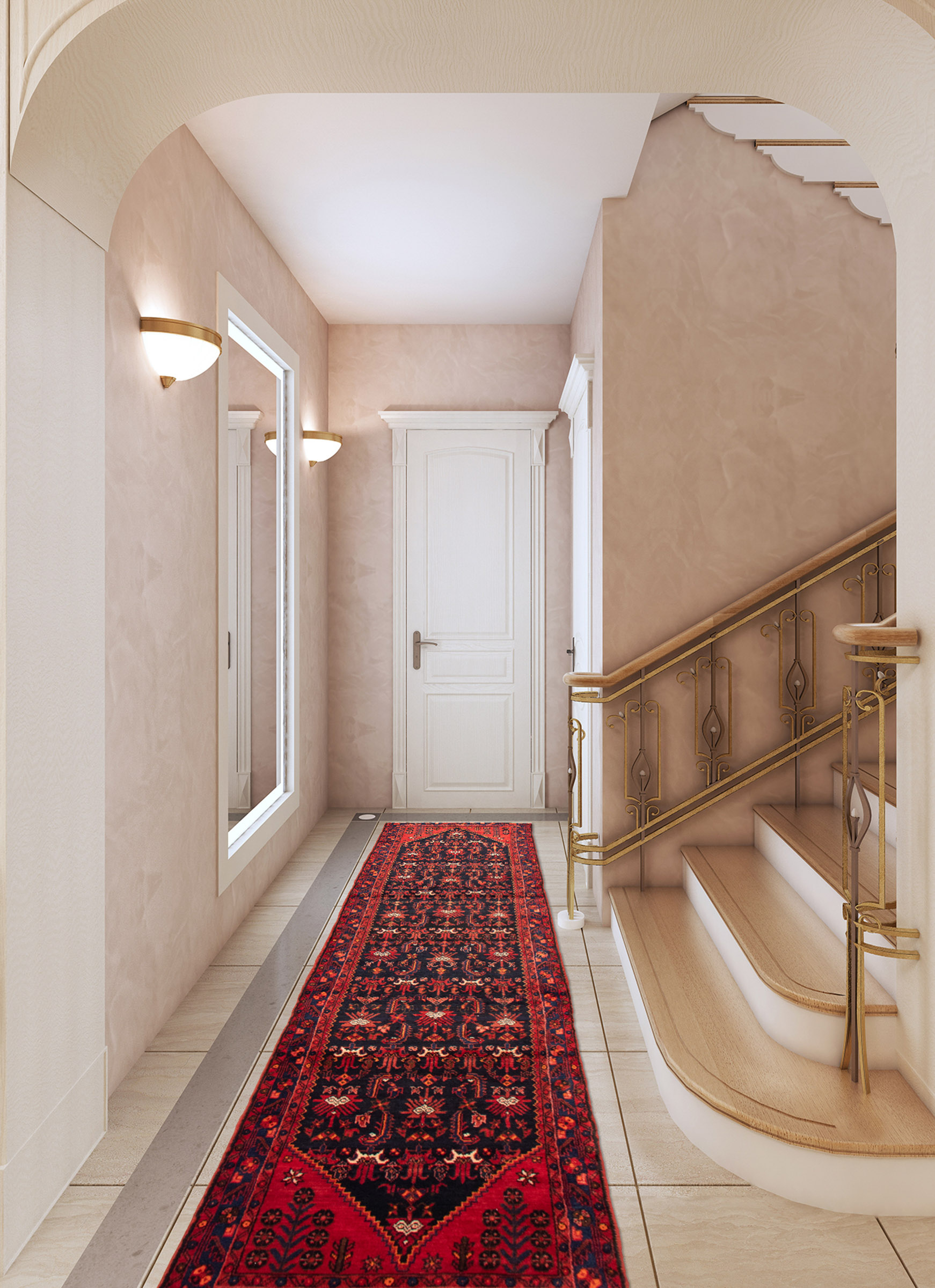 Persian Hamadan 3'7" x 13'1" Hand-knotted Wool Rug 