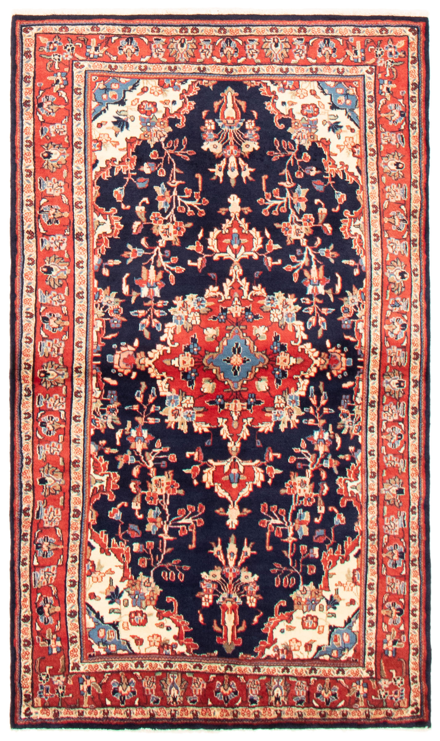 Persian Hamadan 4'1" x 7'1" Hand-knotted Wool Rug 