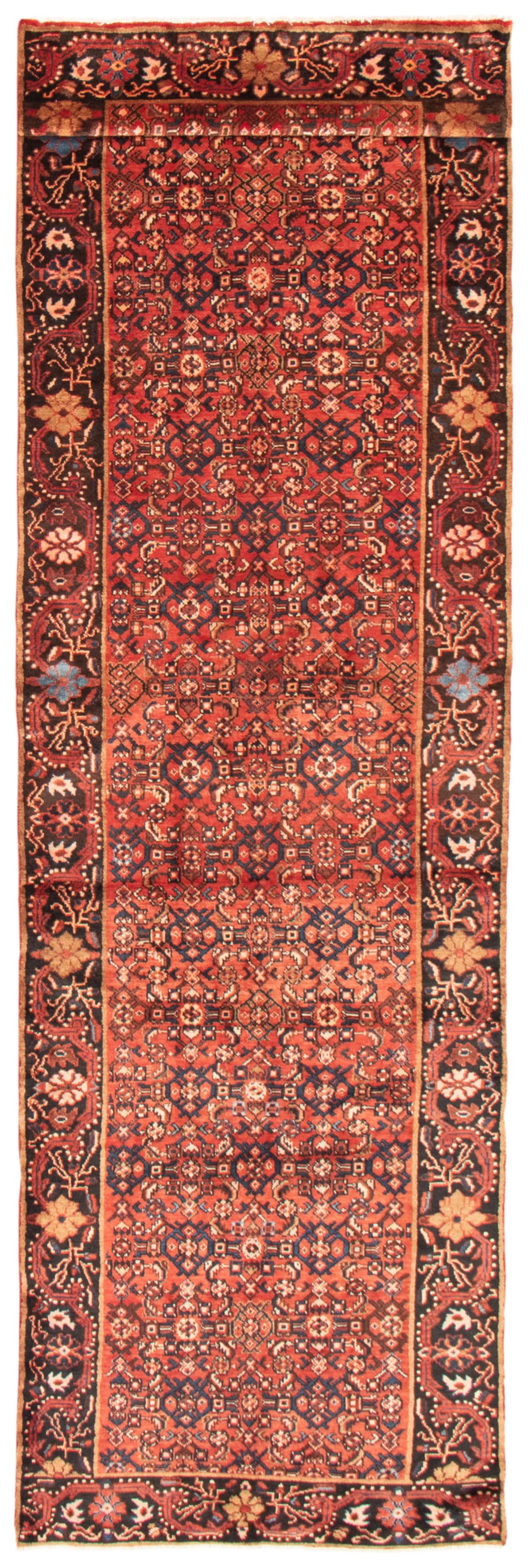 Persian Hosseinabad 3'8" x 13'9" Hand-knotted Wool Rug 