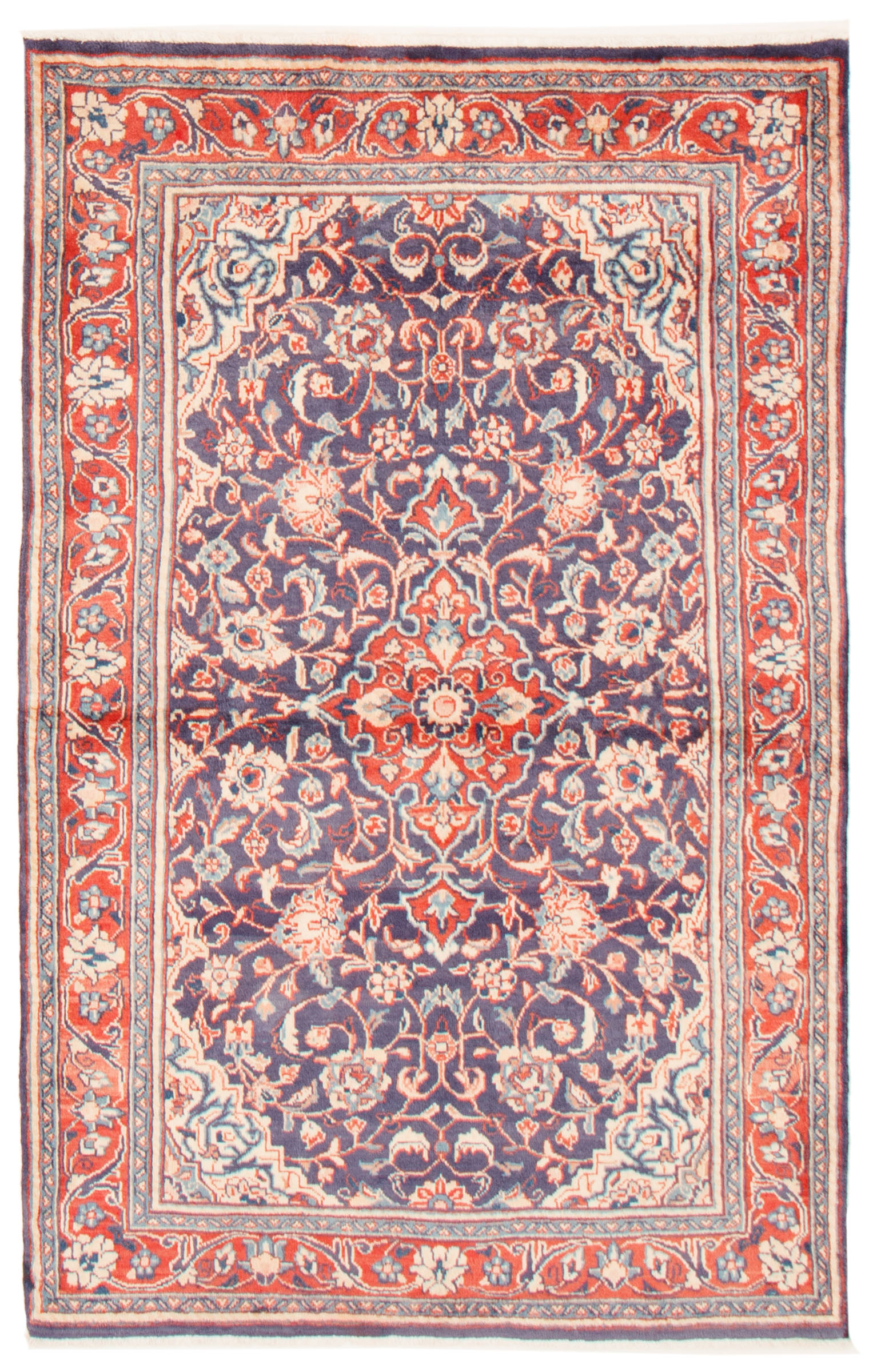 Persian Mahal 4'7" x 7'1" Hand-knotted Wool Rug 