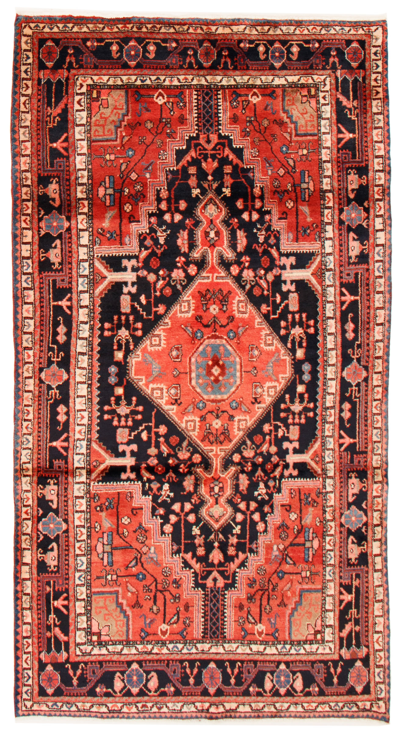 Persian Touserkan 4'11" x 9'2" Hand-knotted Wool Rug 