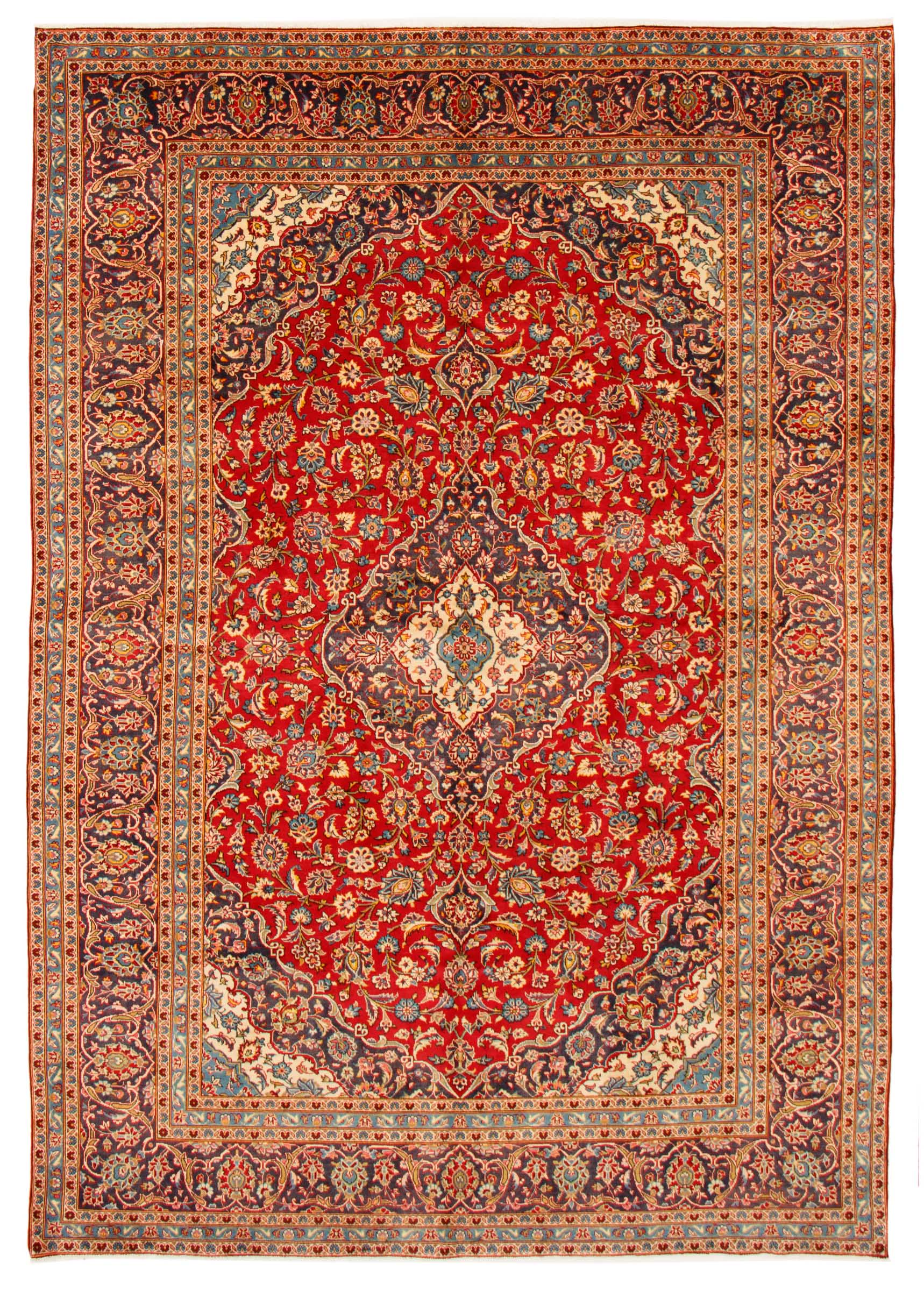 Persian Kashan 8'1" x 11'7" Hand-knotted Wool Rug 