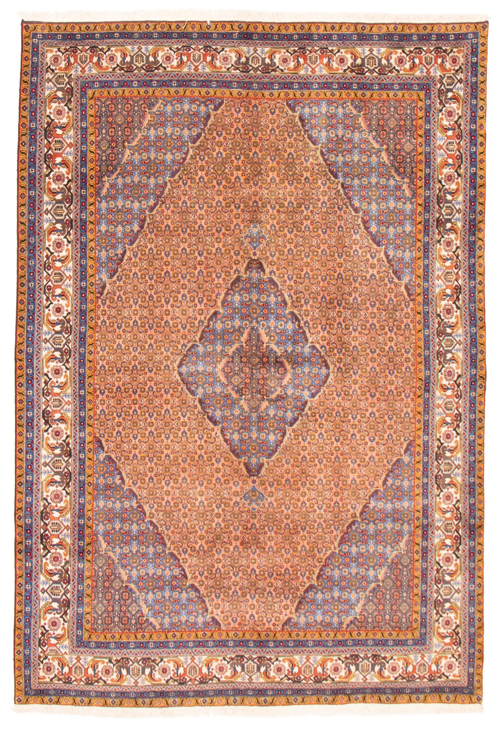 Persian Ardabil 6'7" x 9'7" Hand-knotted Silk, Wool Rug 