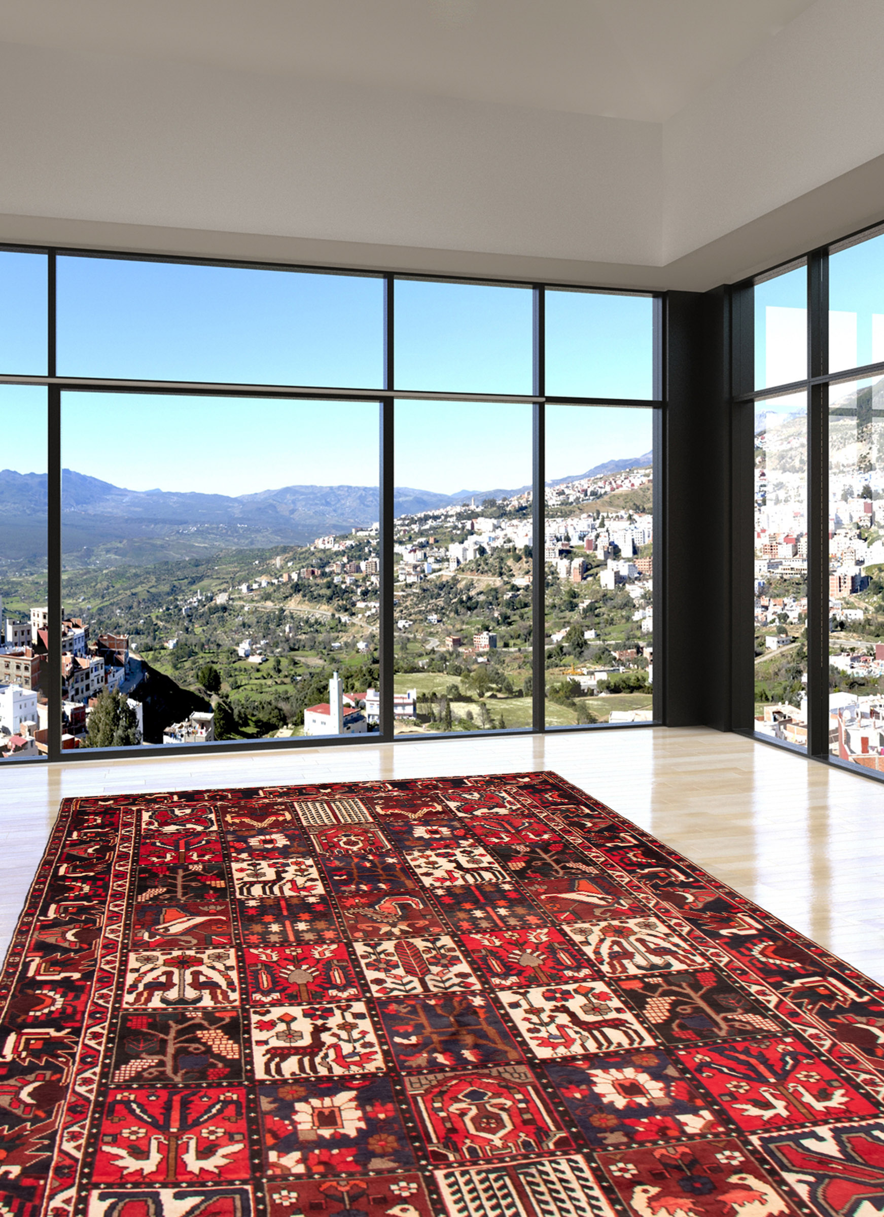 Tapis bakhtiari 6'9" x 9'10" en laine