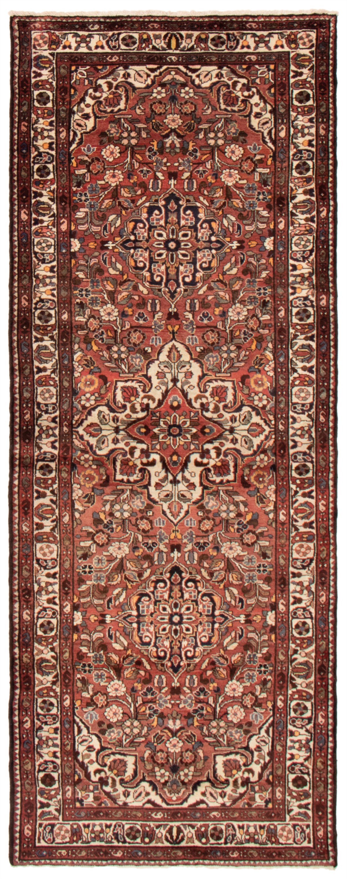 Persian Hosseinabad 3'6" x 10'4" Hand-knotted Wool Rug 