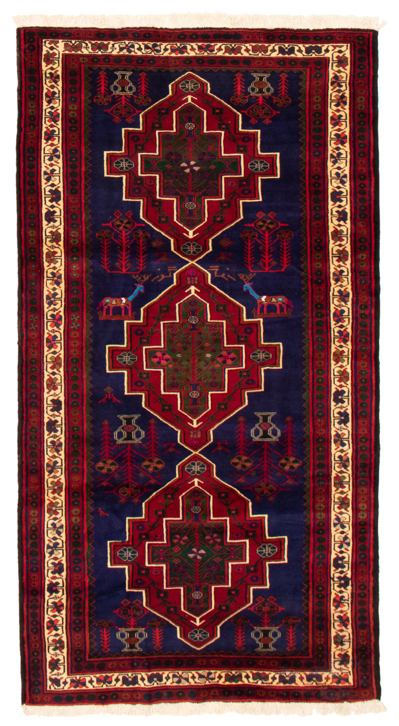 Persian Ardabil 5'2" x 9'6" Hand-knotted Wool Rug 