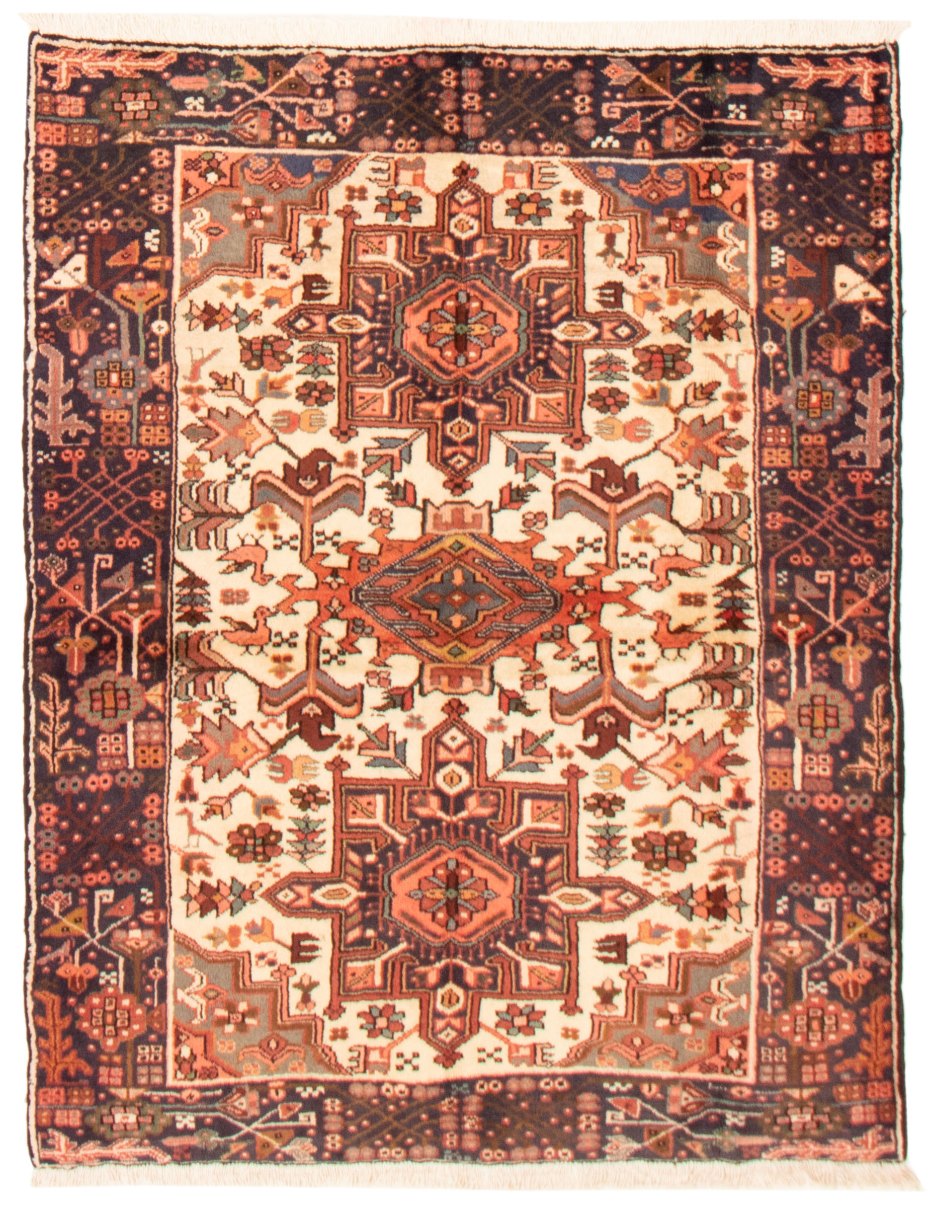Persian Gharajeh 4'11" x 6'4" Hand-knotted Wool Rug 