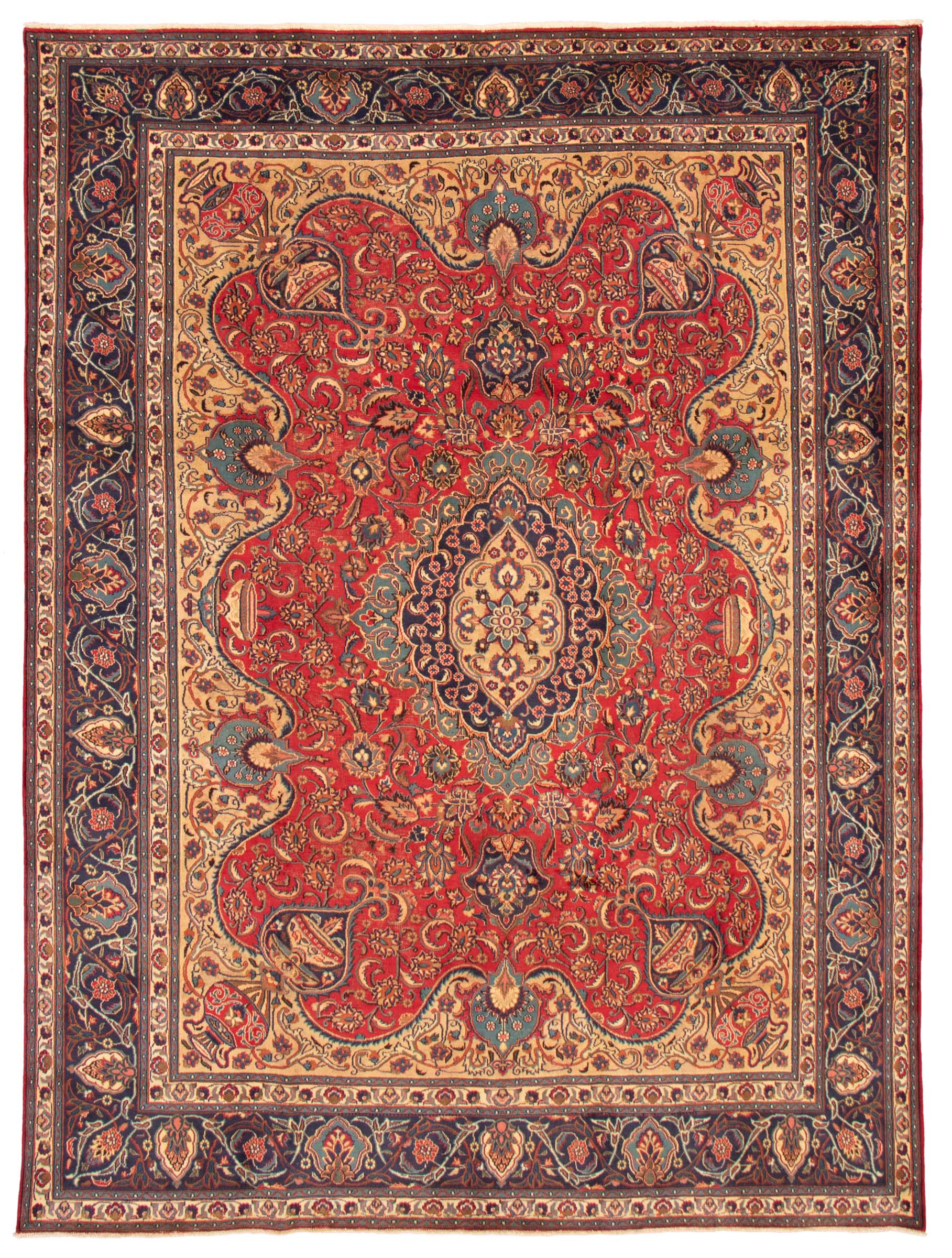 Persian Kashmar 9'5" x 12'10" Hand-knotted Wool Rug 