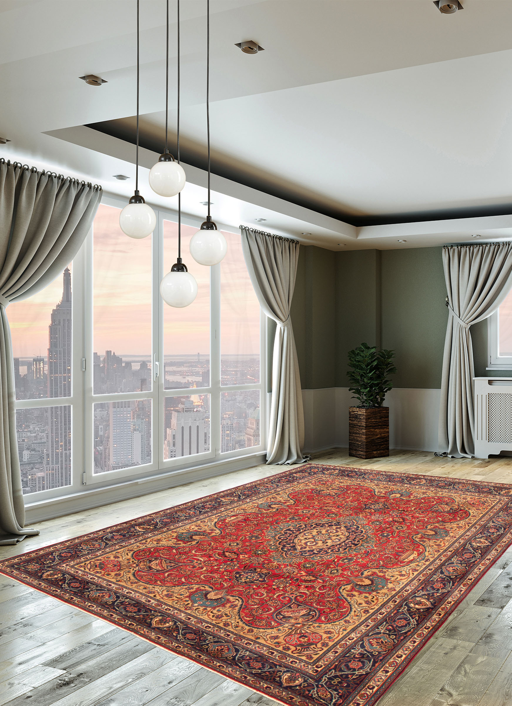 Persian Kashmar 9'5" x 12'10" Hand-knotted Wool Rug 