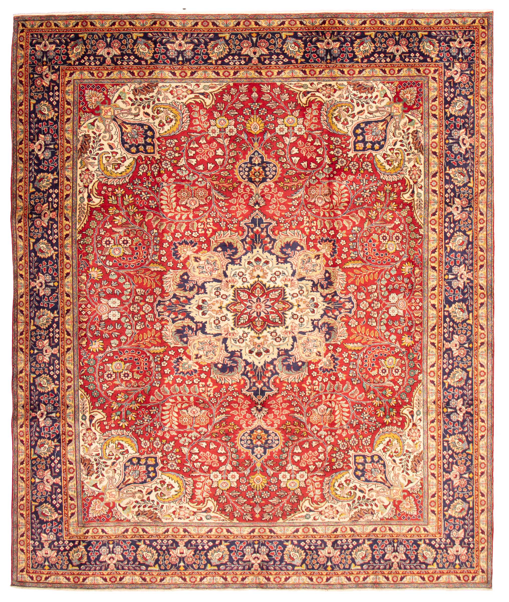 Tapis tabriz persan 10'3" x 12'4" en laine