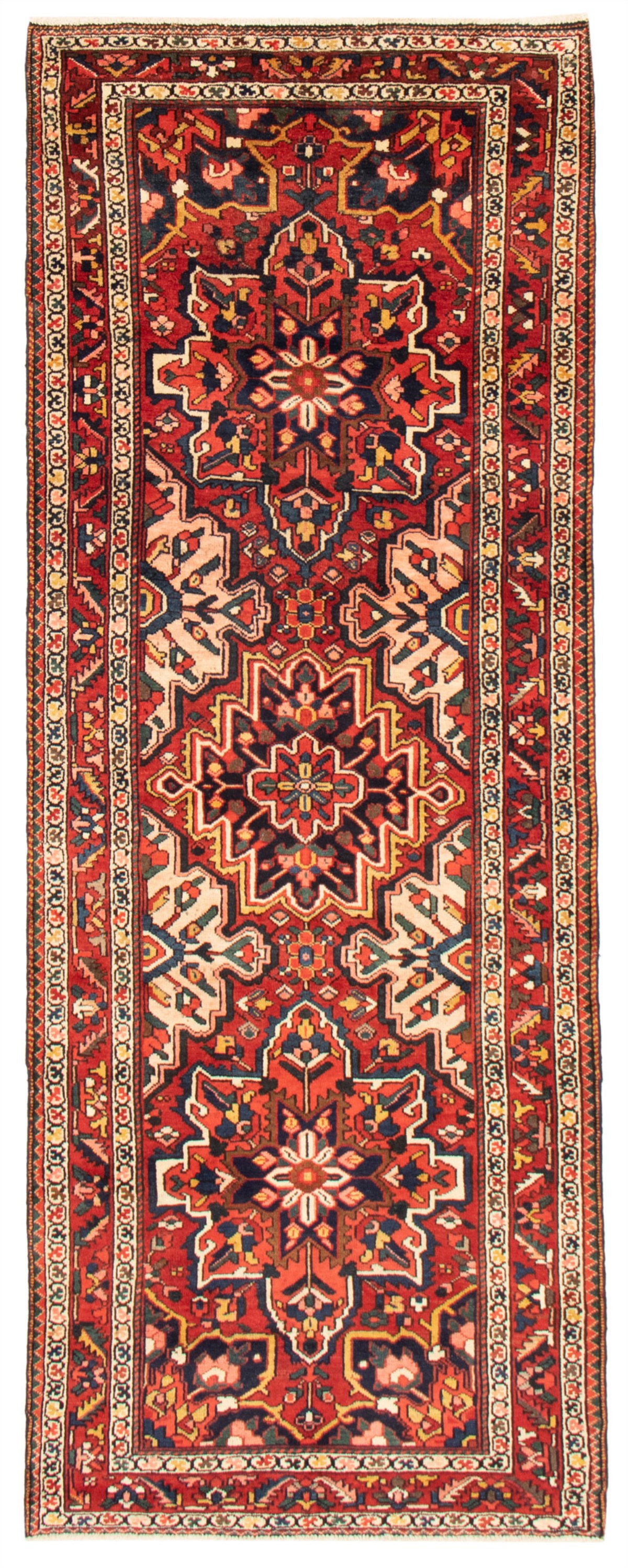 Persian Bakhtiari 4'4" x 11'8" Hand-knotted Wool Rug 