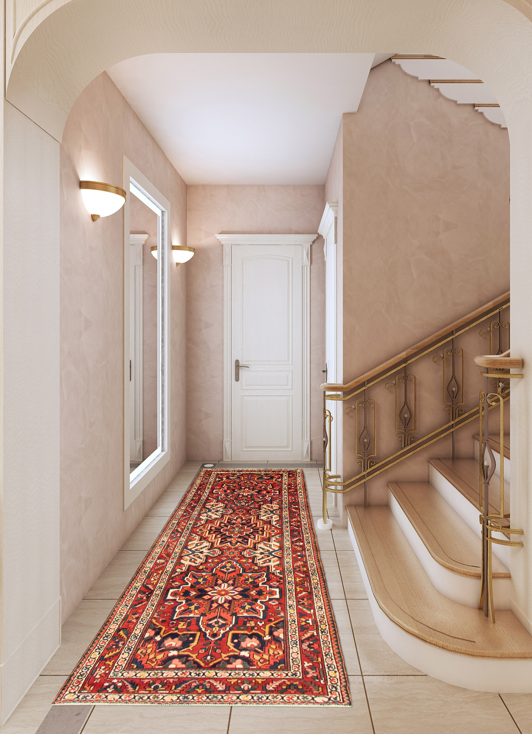 Persian Bakhtiari 4'4" x 11'8" Hand-knotted Wool Rug 