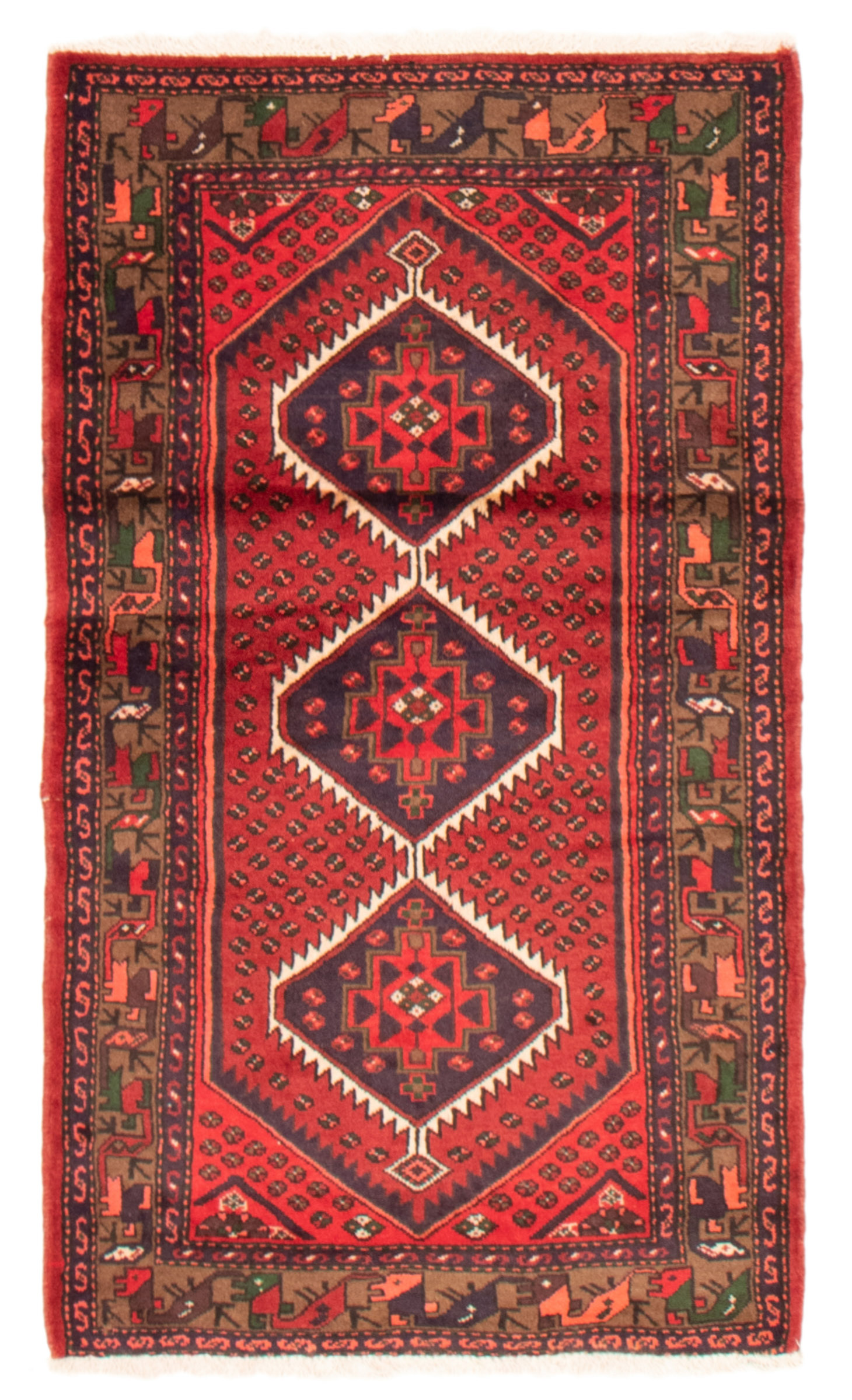 Persian Hamadan 3'3" x 5'8" Hand-knotted Wool Rug 