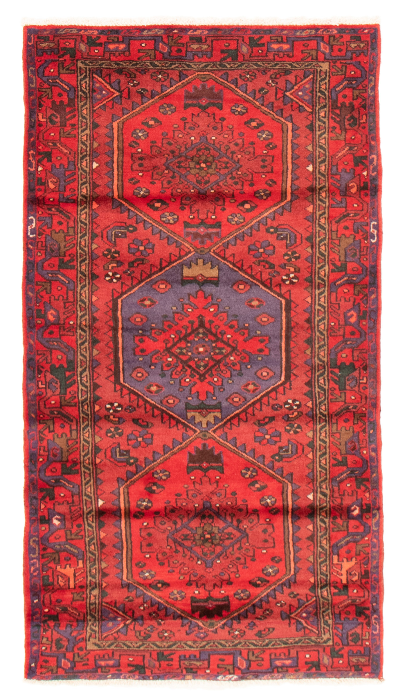 Persian Hamadan 3'7" x 6'7" Hand-knotted Wool Rug 