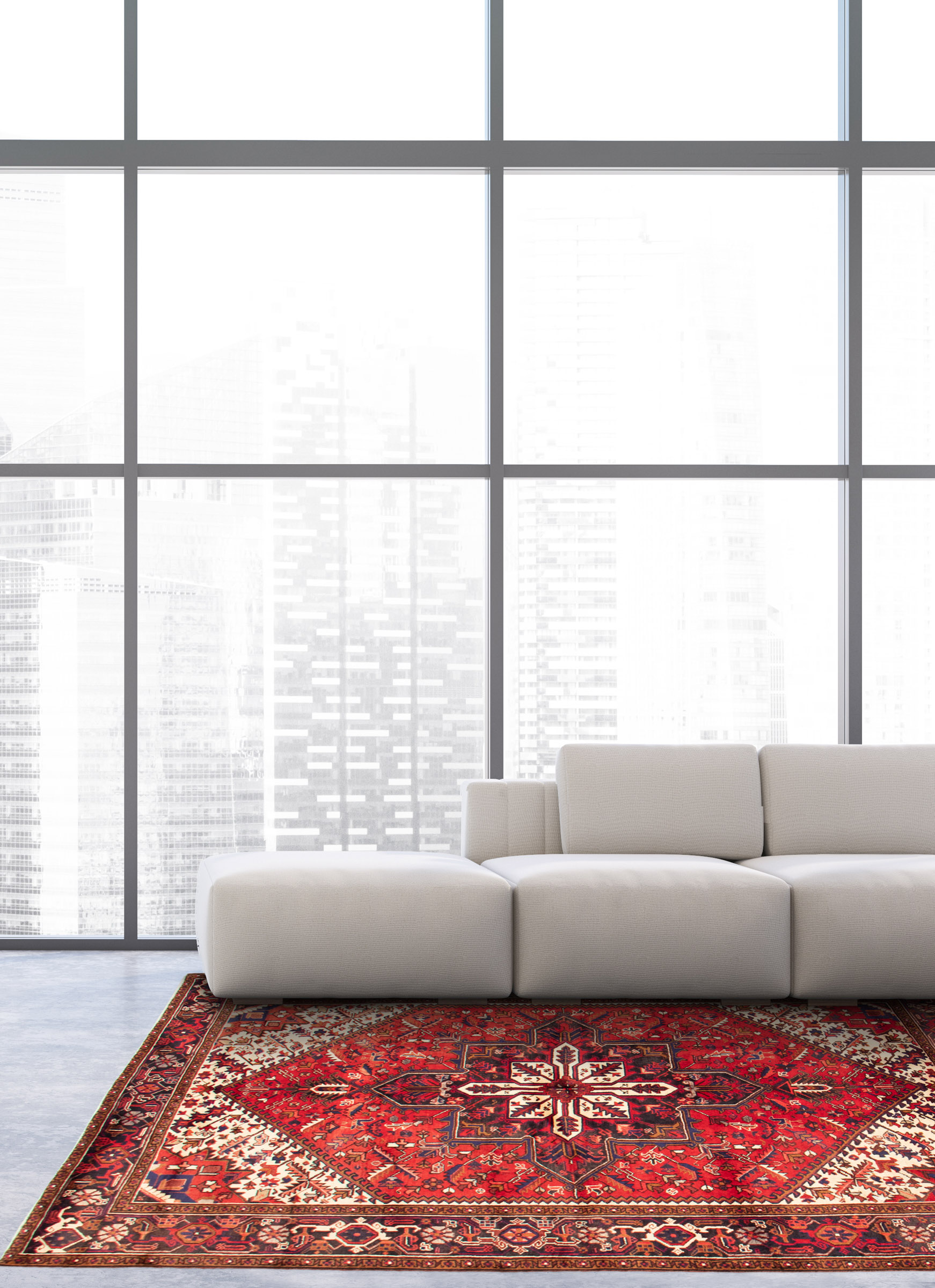 Tapis heriz persan 6'8" x 9'8" en laine