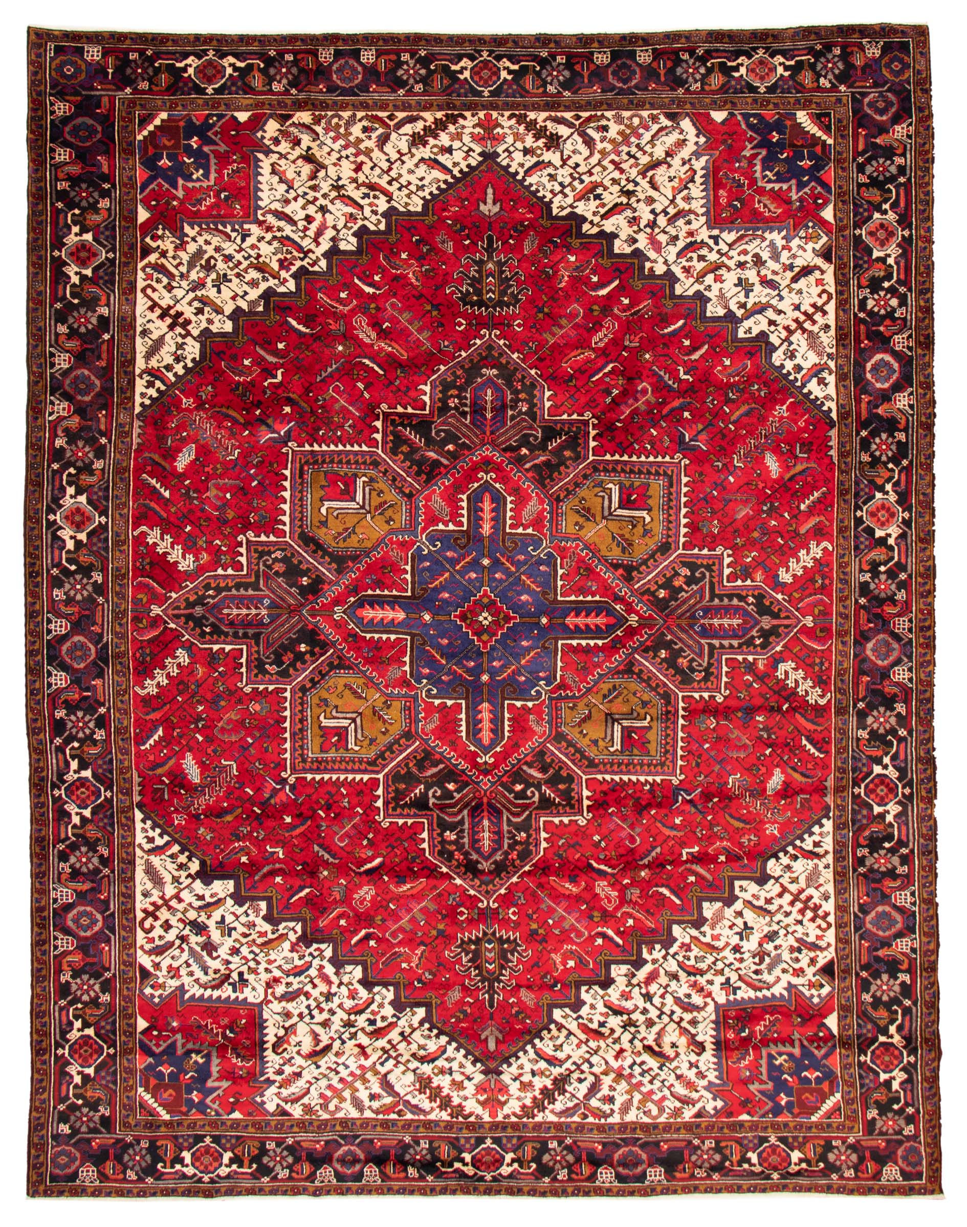 Tapis heriz persan 10'2" x 13'1" en laine